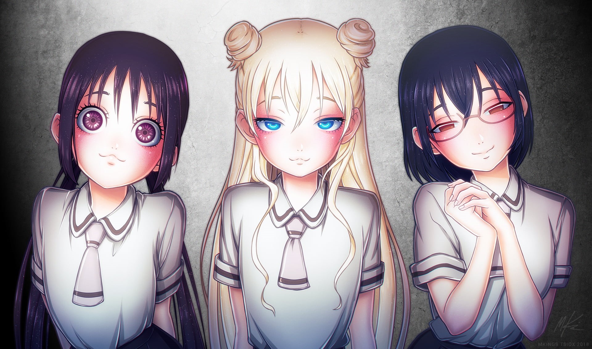 Olivia (Asobi Asobase), anime girls, 1080P, Asobi Asobase, Kasumi Nomura (Asobi Asobase), Hanako Honda (Asobi Asobase), HD Wallpaper