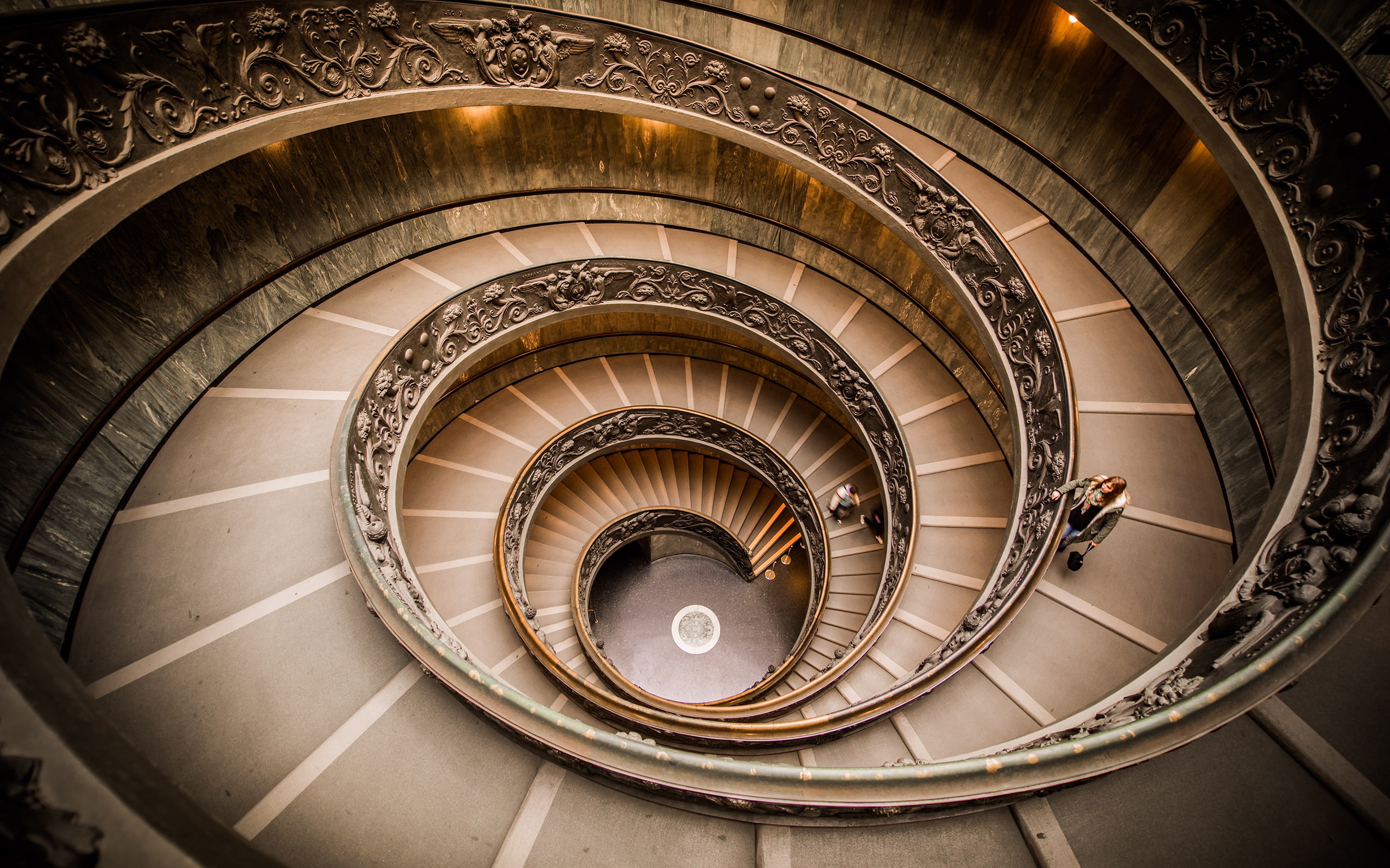 2K, architecture, staircase, spiral, stairs, hd, HD Wallpaper