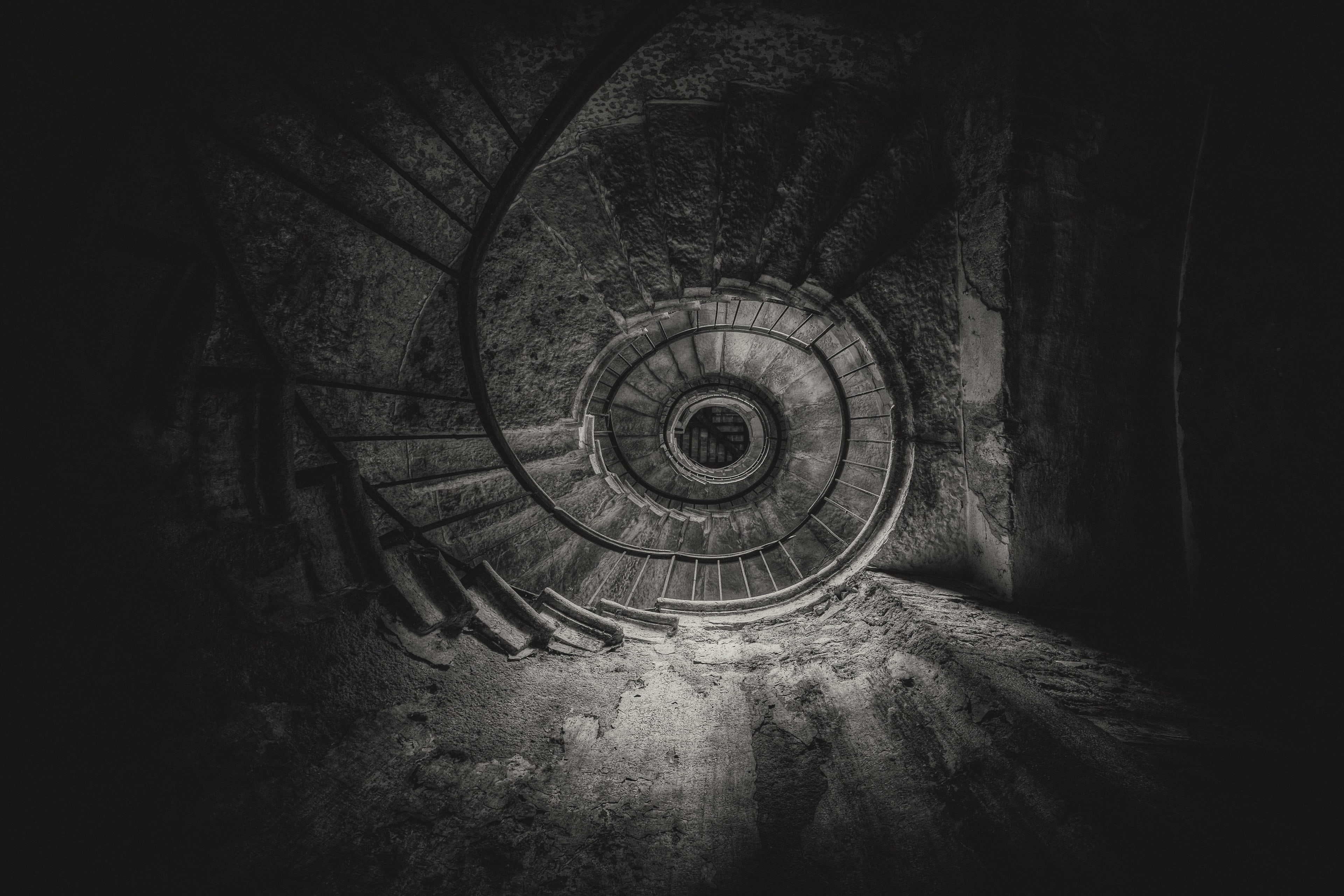 tunnel, no people, circle, photography, indoors, steps and staircases, worms eye view, the way forward, nature, day, 4K, architecture, diminishing perspective, HD Wallpaper