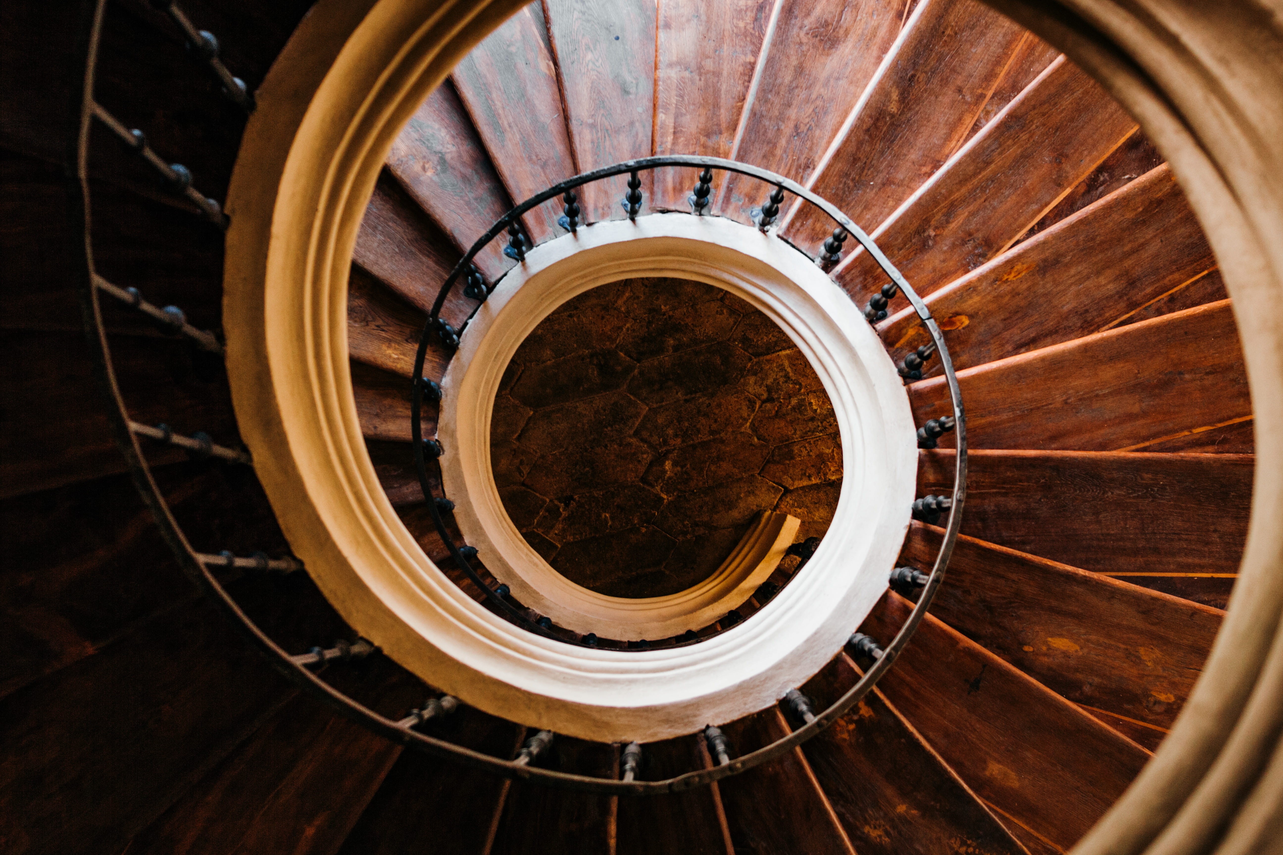 architectural Detail, town, modern, czech republic, abstract, steps and Staircases, spiral, architecture And Buildings, bannister, circule, indoors, old, HD Wallpaper