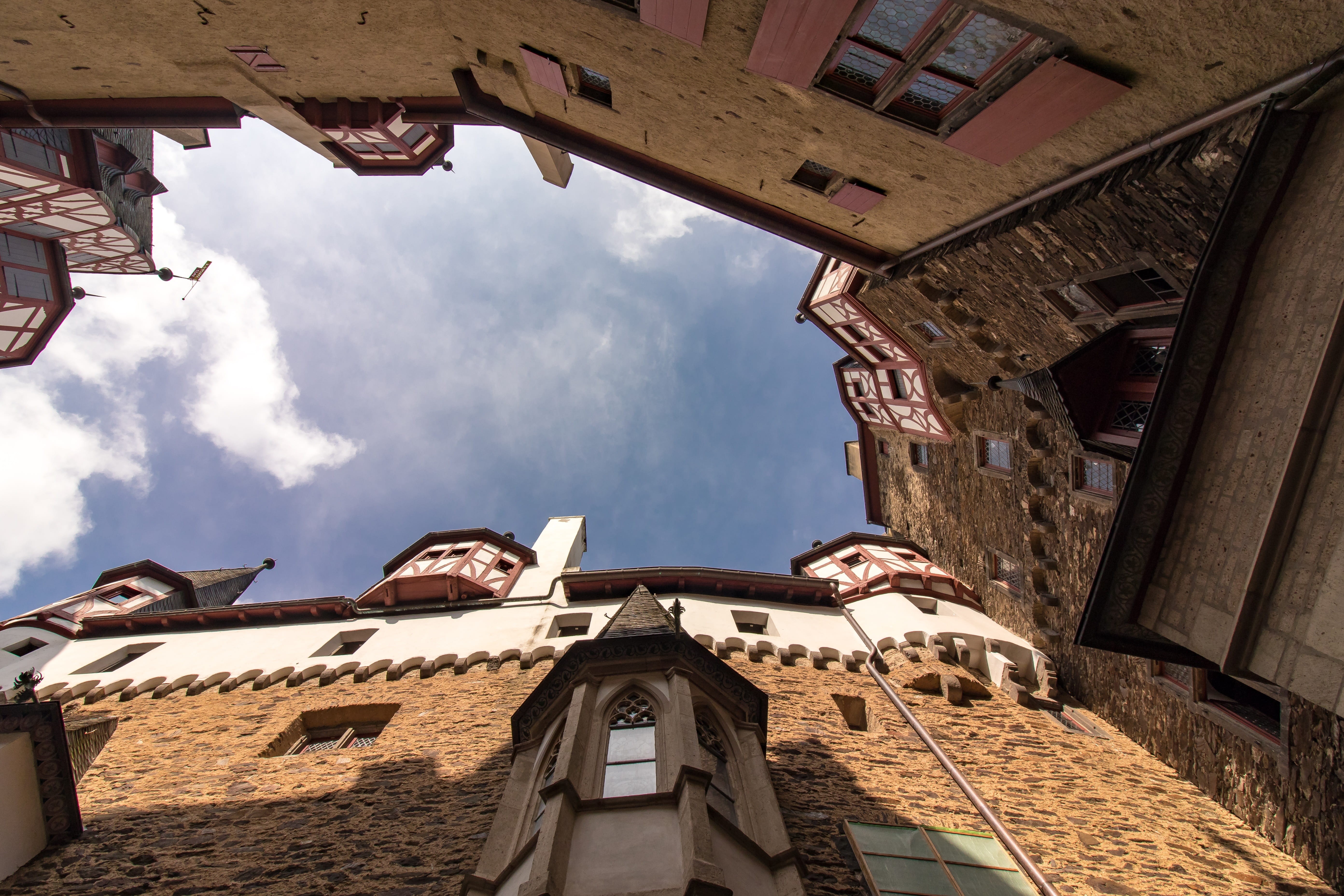 germany, travel destinations, eltz, sky, religion, the past, burg eltz, history, low angle view, place of worship, architecture, outdoors, castle, old castle, HD Wallpaper