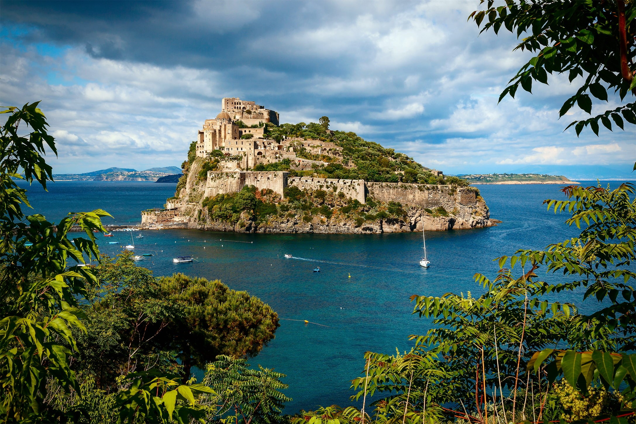 Italy, the island of Ischia, prison, Aragonese castle, 1080P, alcatraz, sea, summer, HD Wallpaper