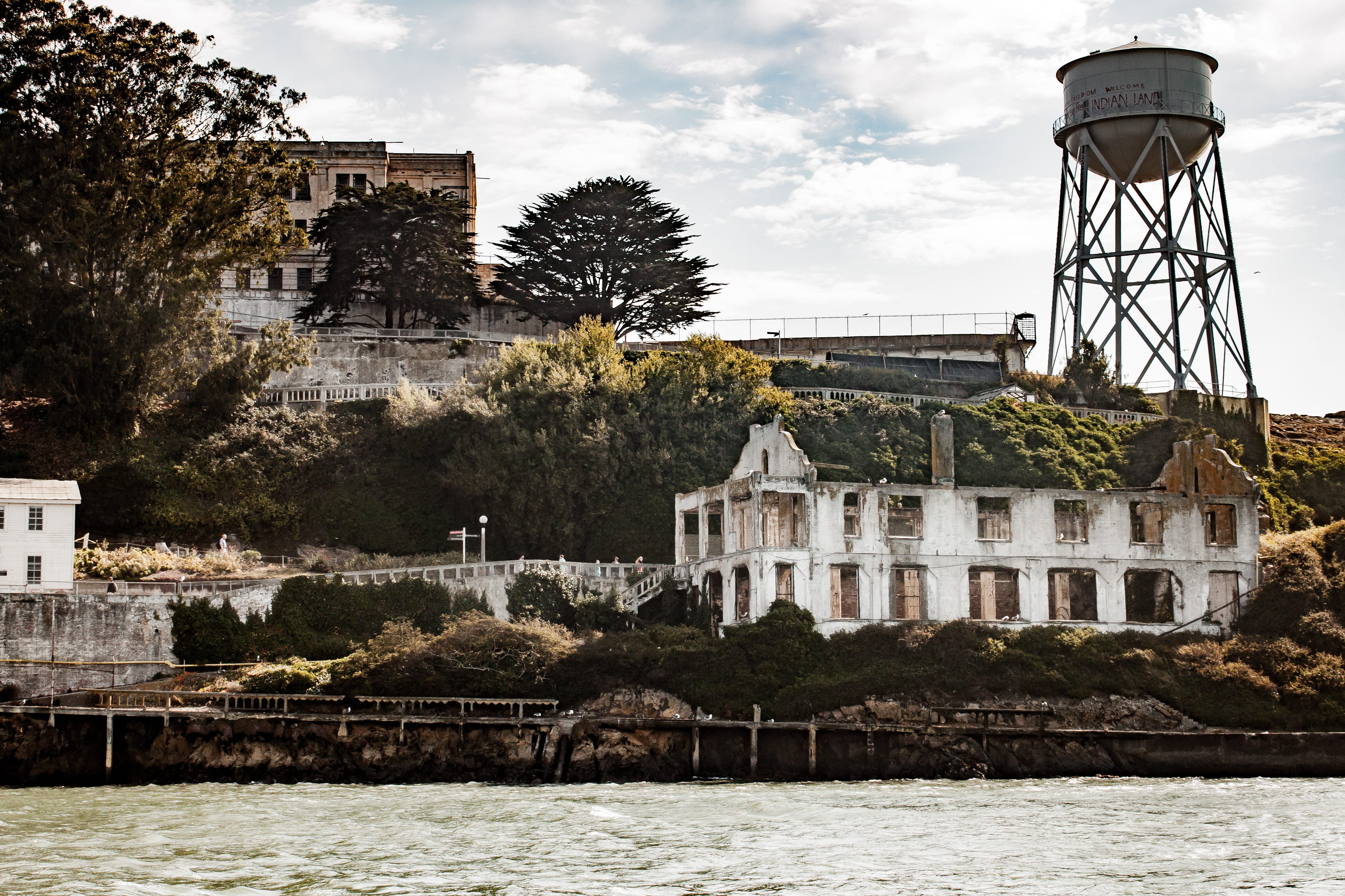 no people, tower, outdoors, abandoned, ruins, clouds, body, daylight, residential district, city, sky, deserted, gray, architecture, water tank, houses, HD Wallpaper