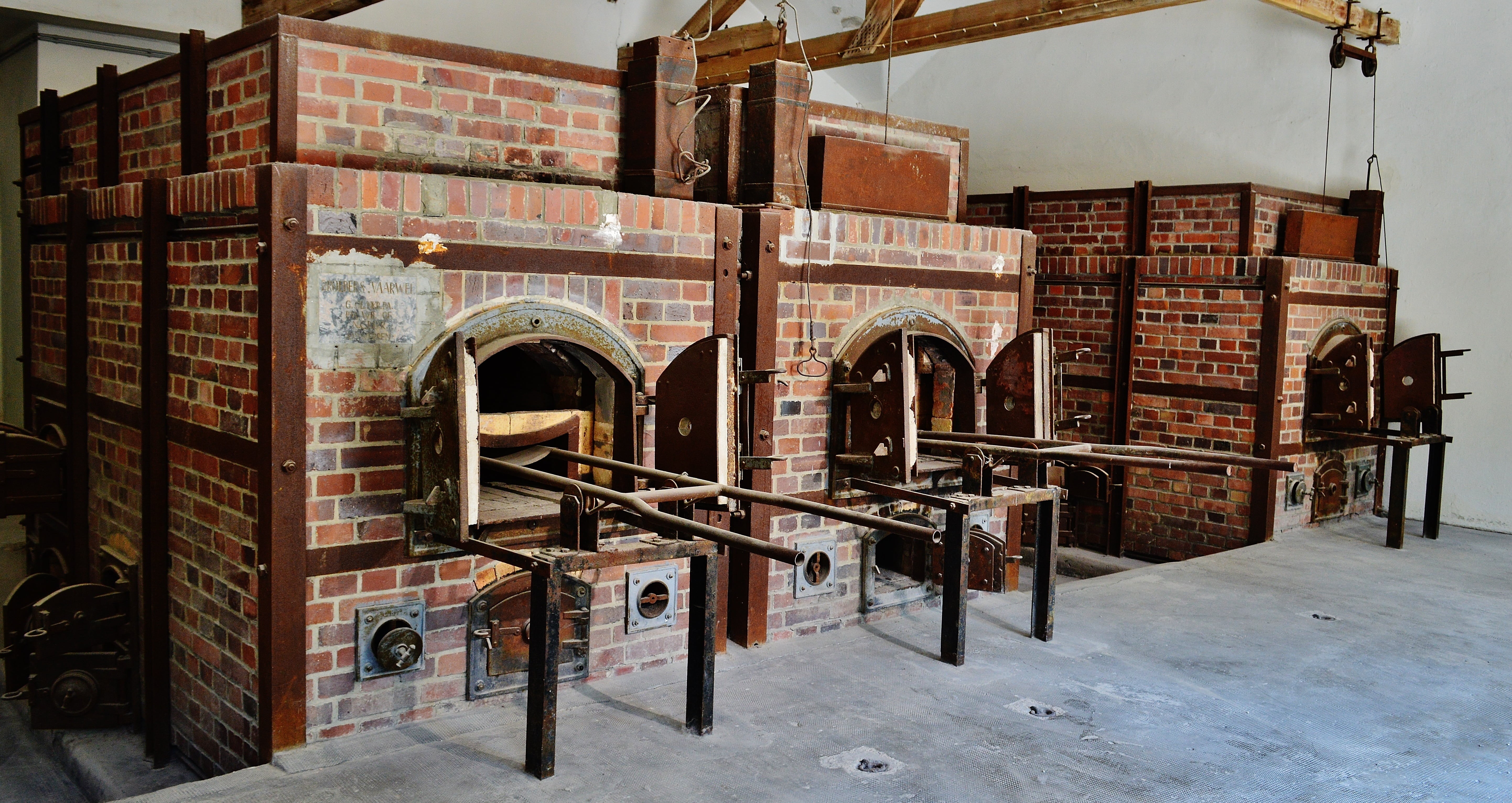 mass murders, bad, kz, past, no people, terrible, machinery, history, incinerator, ovens, brick wall, pizza, appliance, 5K, crime, art and craft, wood - material, HD Wallpaper