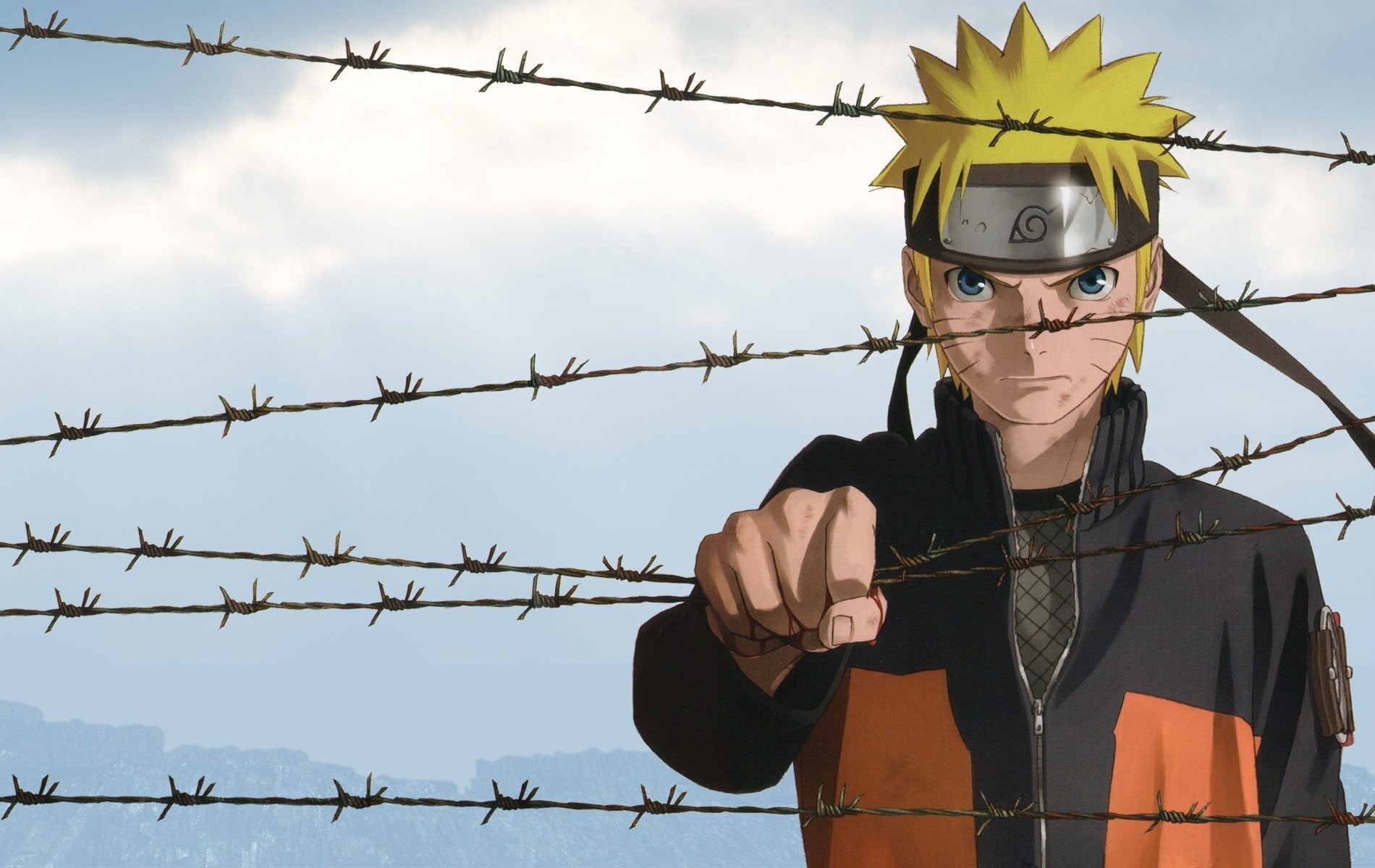 Naruto Shippuuden, 720P, fence, Uzumaki Naruto, Barbed Wire, HD Wallpaper