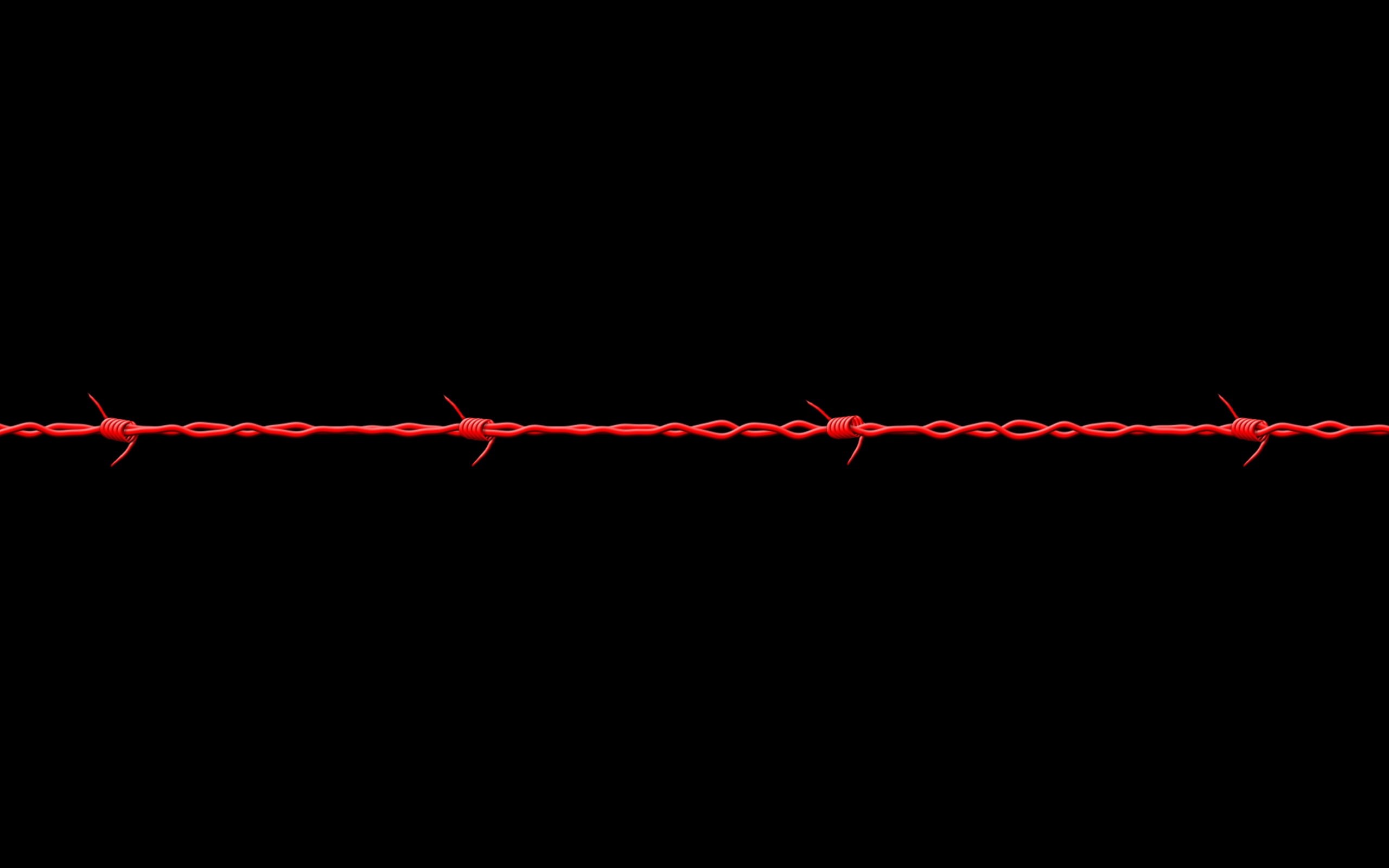 black, 2K, red, barbed wire, HD Wallpaper