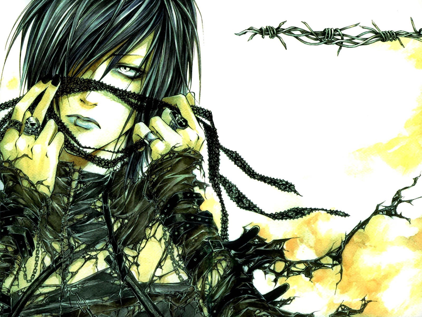 looking at camera, one person, young adult, beautiful woman, barbed wire, nature, studio shot, real people, women, lifestyles, anime girls, headshot, human body part, HD Wallpaper