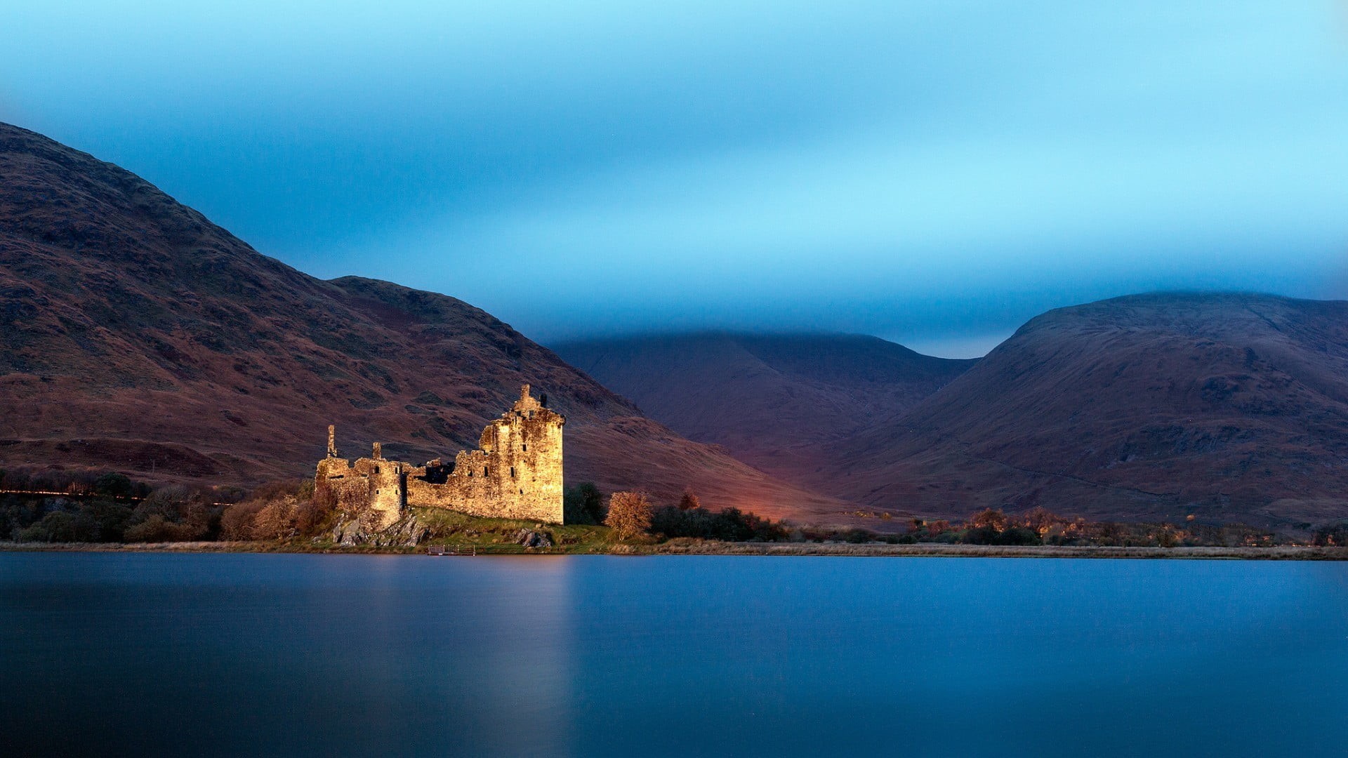 architecture, sky, water, mountain, reflection, nature, 1080P, castle, religion, no people, lake, landscape, outdoors, tranquility, scenics - nature, land, HD Wallpaper