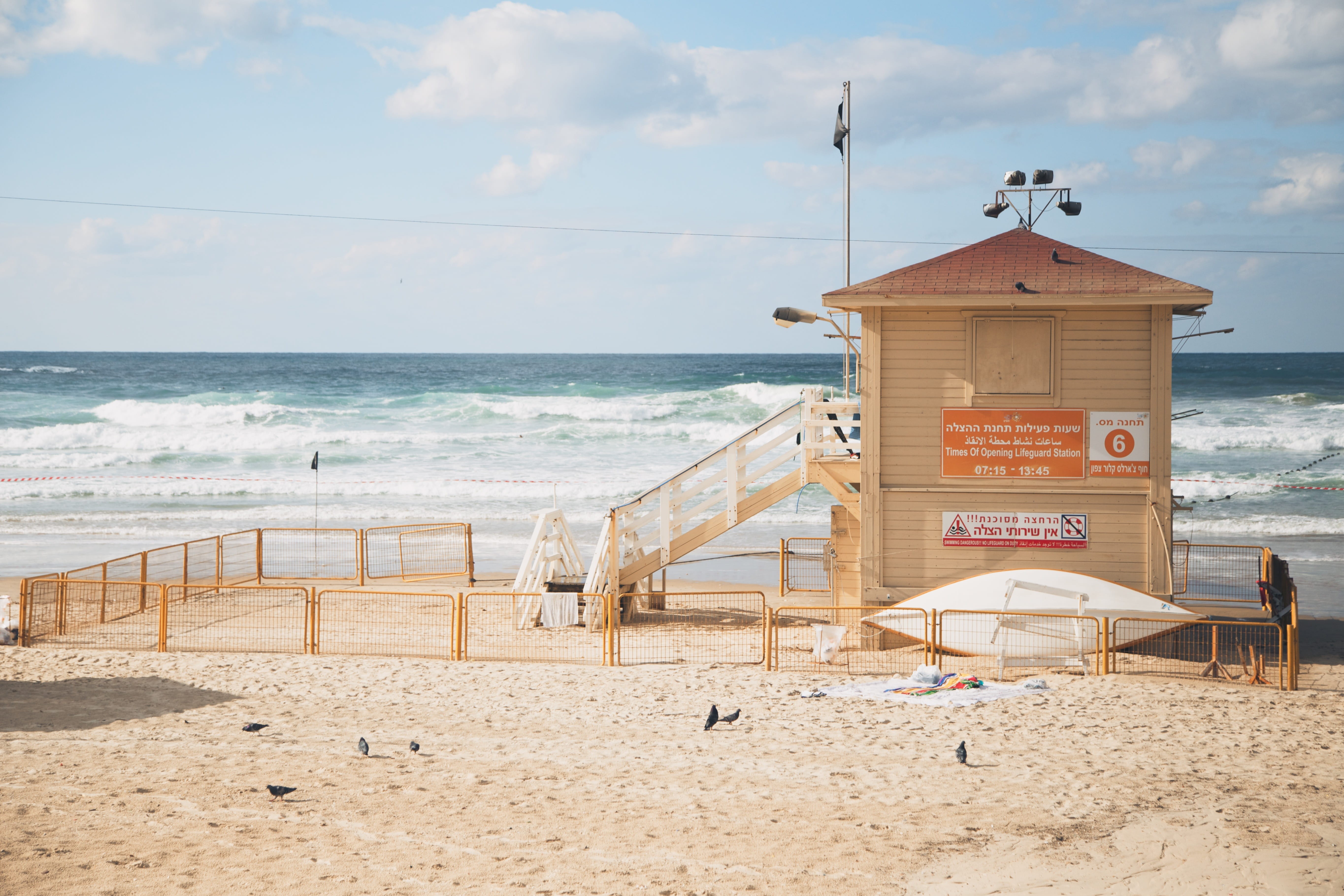 lifeguard hut, safety, protection, blue water, land, nature, wooden, sky, 5K, post, sand, man made structure, sea, hut, architecture, beach, cloud - sky, HD Wallpaper