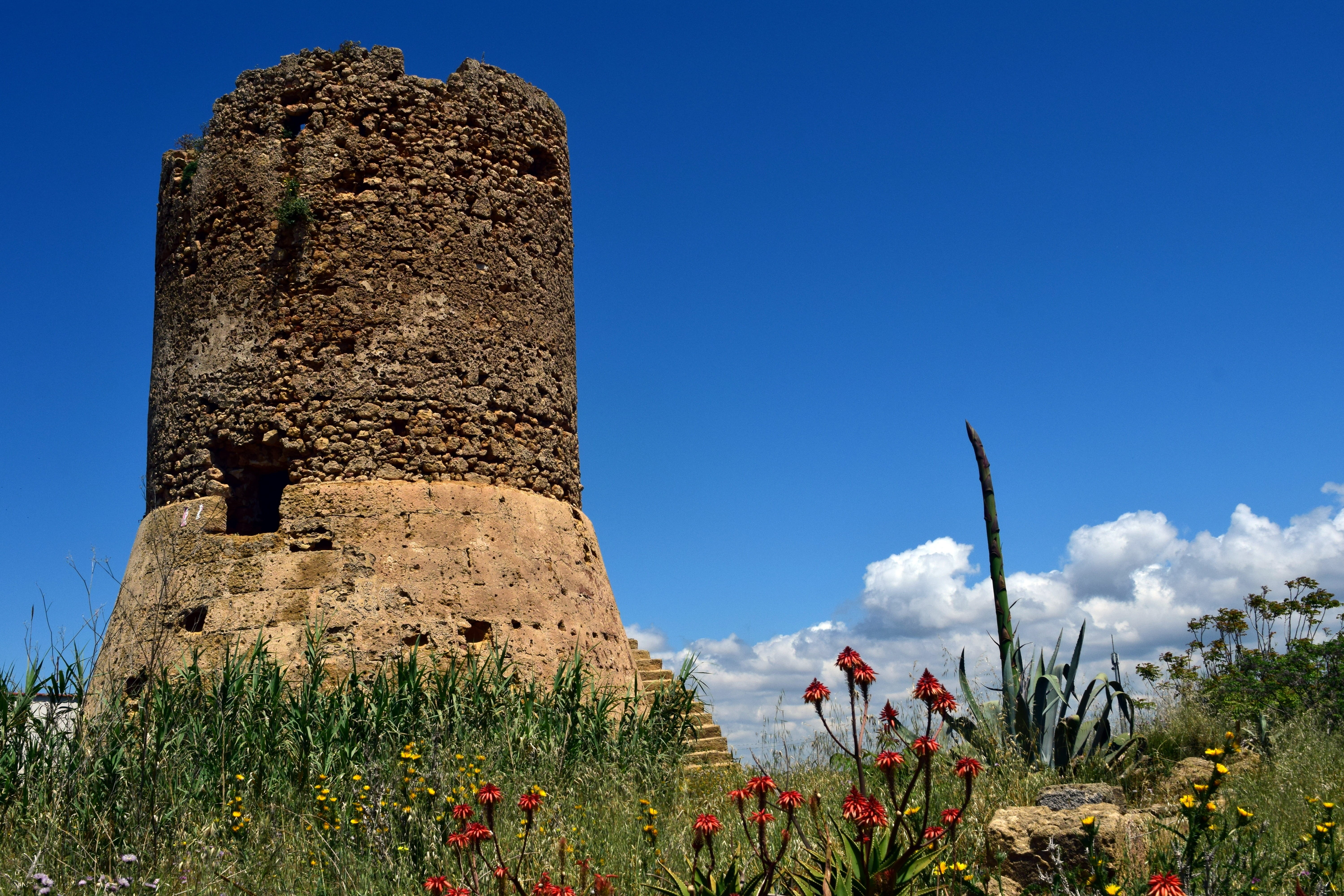 sunlight, travel destinations, mediterranean, sky, saracen tower, land, history, landscape, ruin, lifestyles, building, lost places, old ruin, ancient, HD Wallpaper