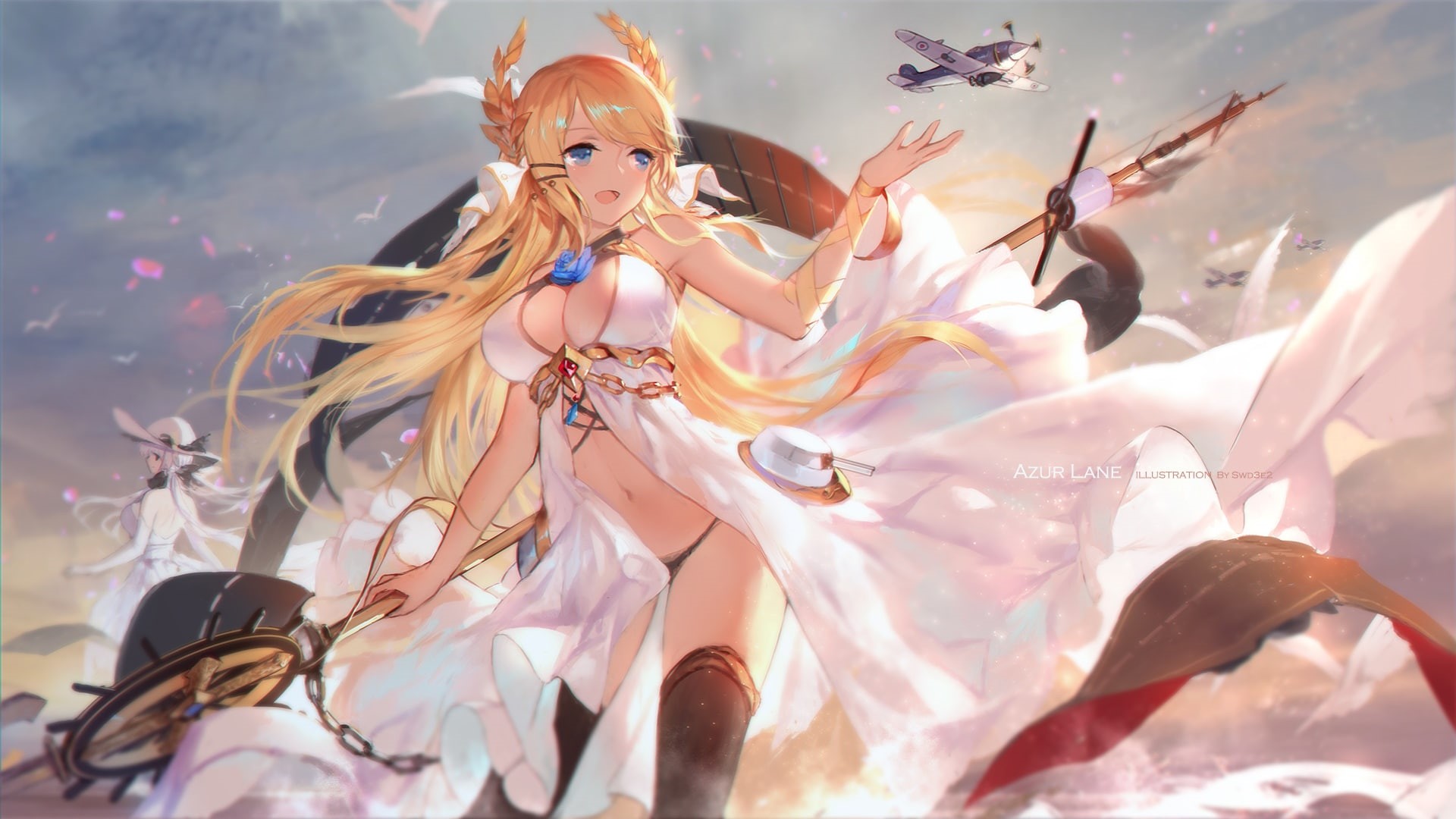 the sky, girl, azur lane, art, 1080P, HD Wallpaper
