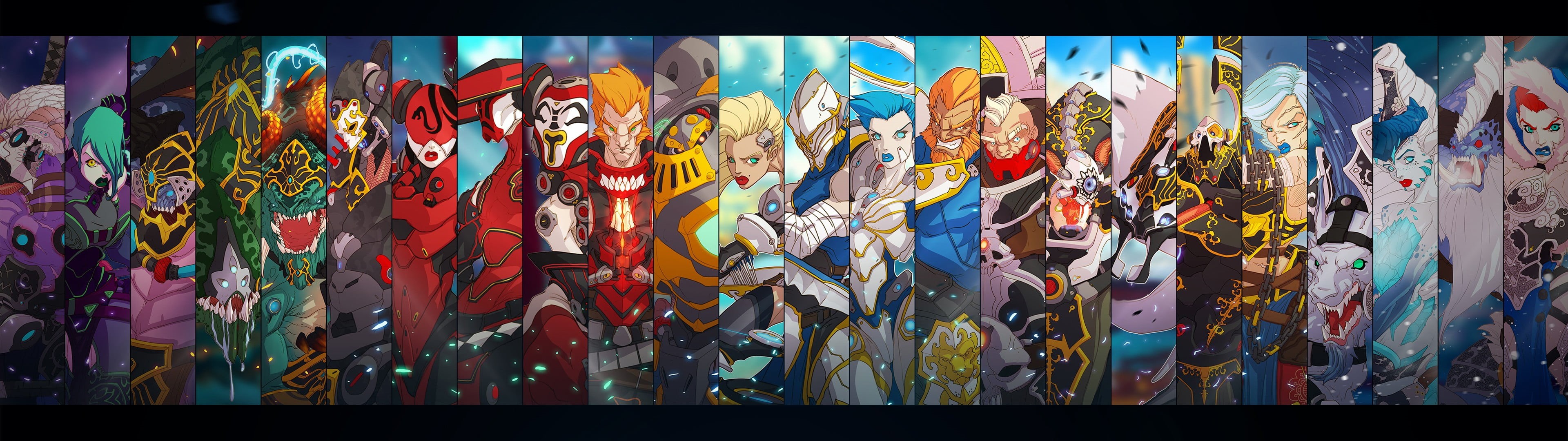video games, creativity, panoramic, Duelyst, large group of people, nature, architecture, water, variation, sea, day, auto post production filter, characters, HD Wallpaper