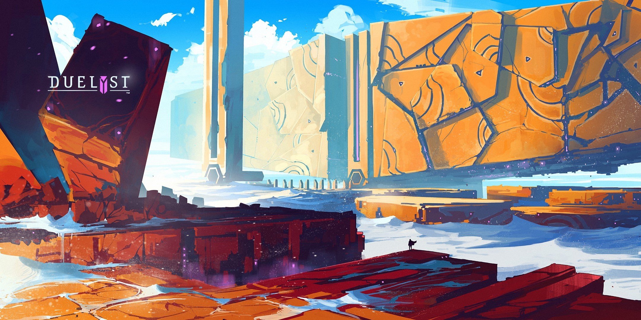 cloud - sky, video games, graffiti, 1080P, built structure, water, artwork, digital art, architecture, outdoors, sky, no people, cold temperature, Duelyst, HD Wallpaper