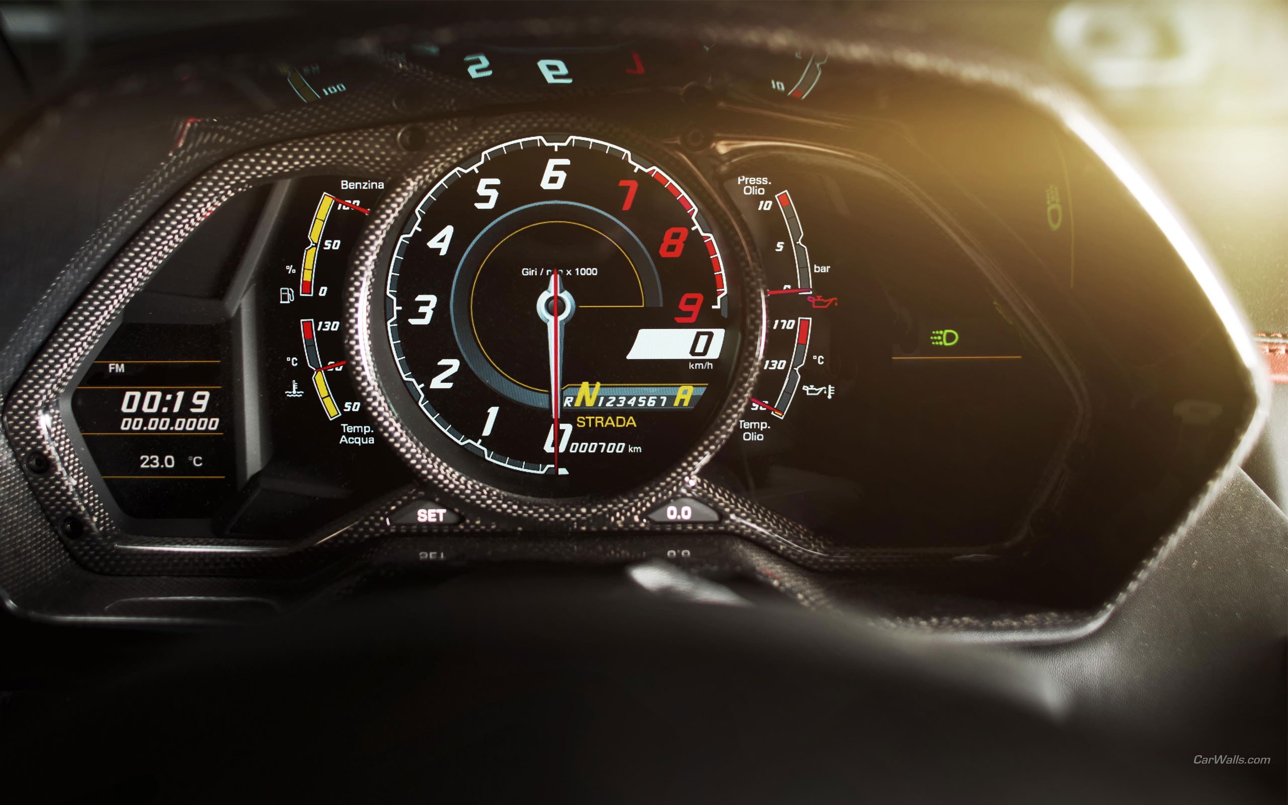 dash, carbon, cars, aventador, gauges, interior, hd, lamborghini, 2K, fiber, HD Wallpaper