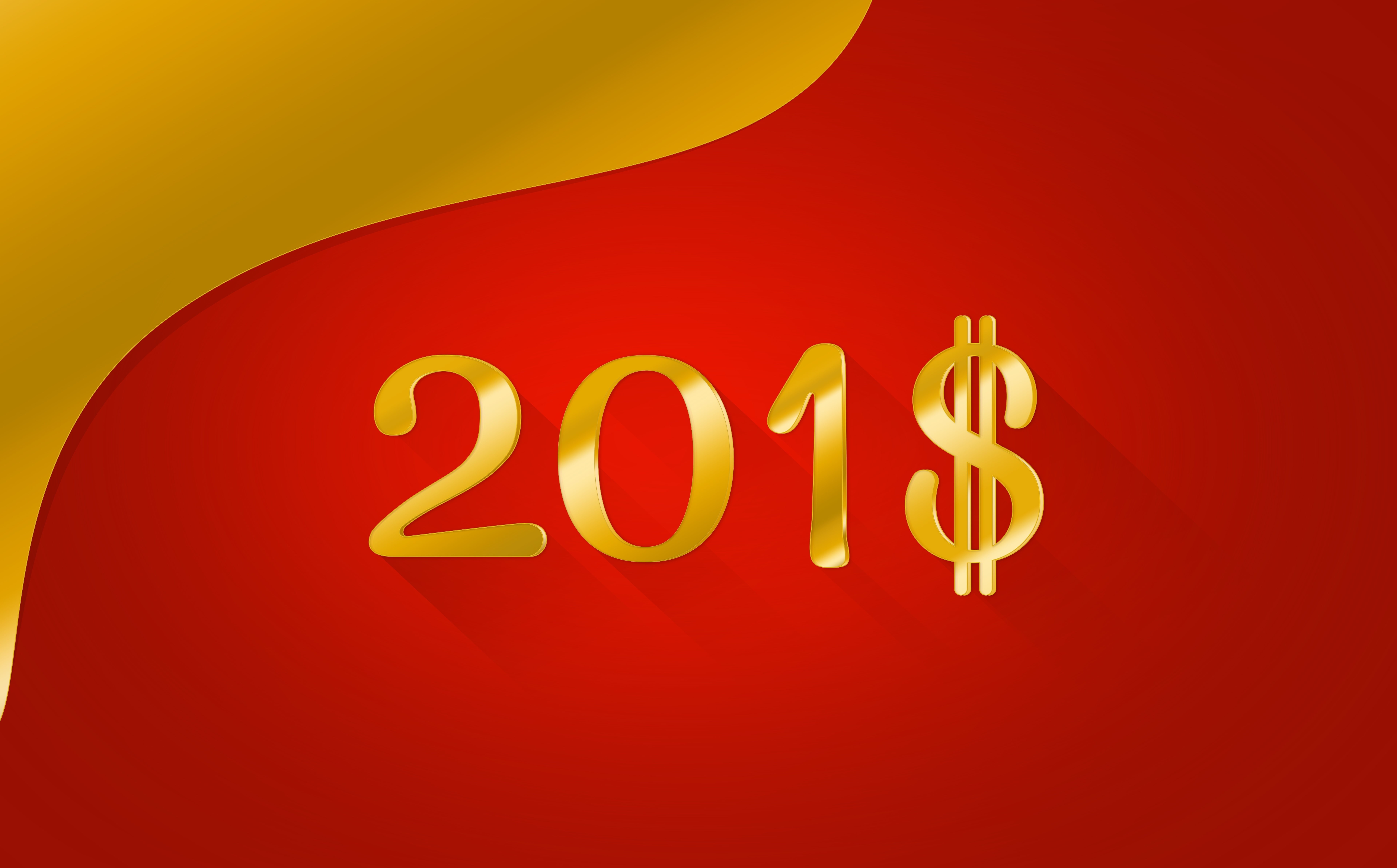 newyear, Background, Dollars, Holidays, new, graphicdesign, redbackground, Money, Gold, fortune, 2018, Design, Year, graficdesign, 8K, wealth, Rich, New, HD Wallpaper
