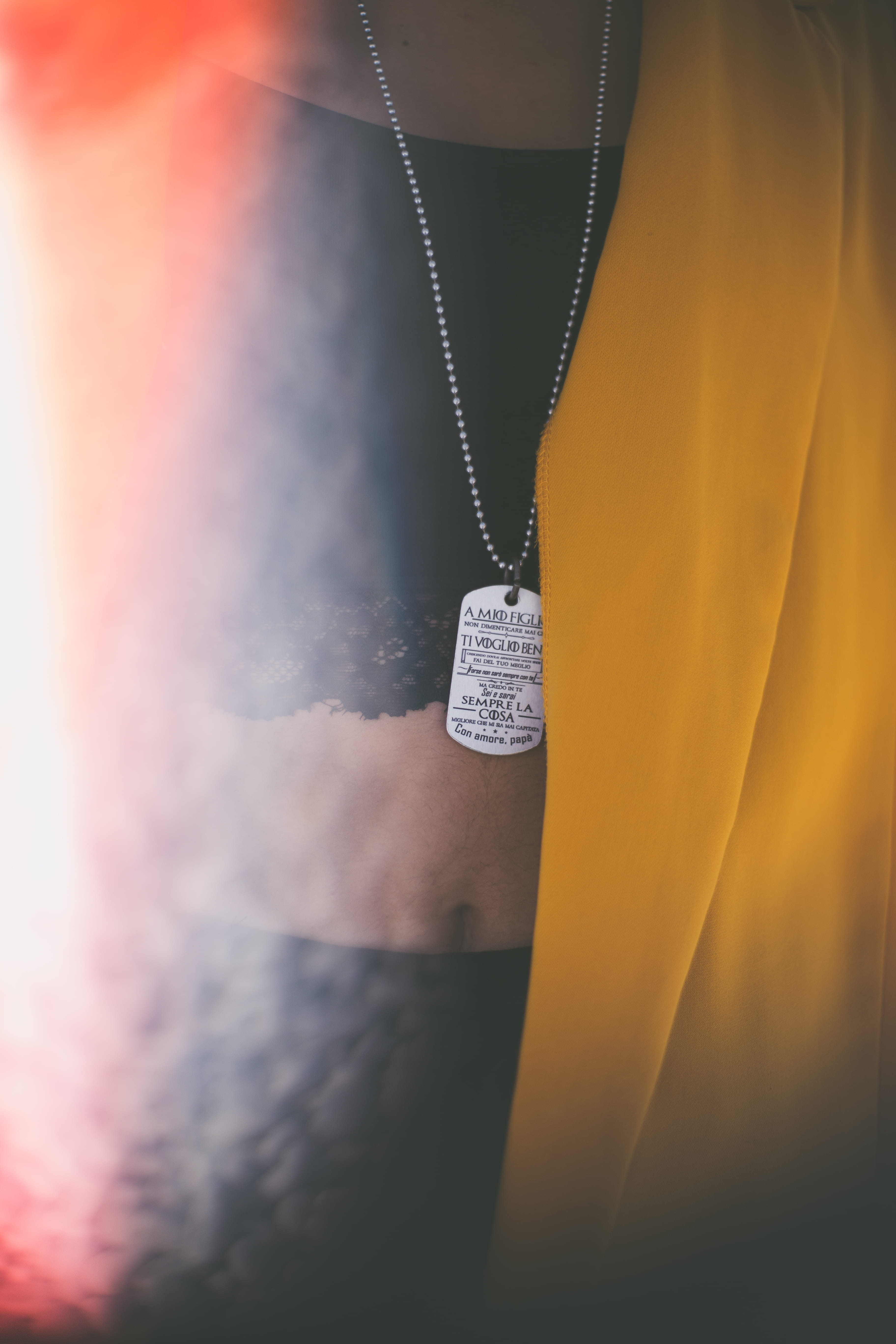 fashion, necklace, locket, western script, close-up, luxury, wealth, outdoors, tag, worship, text, communication, 5K, wearing, person, people, clothing, Phone HD Wallpaper