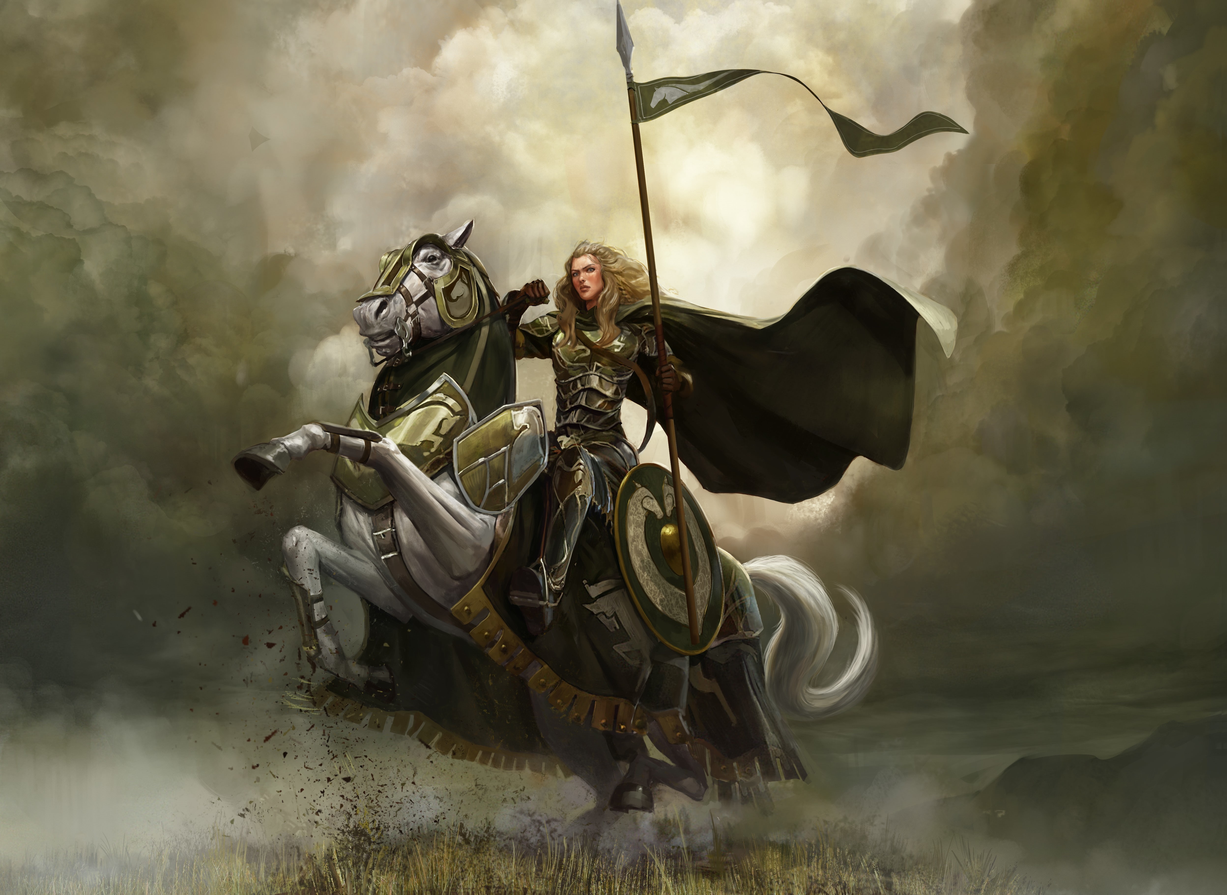 4K, horse, riding, warrior, HD Wallpaper
