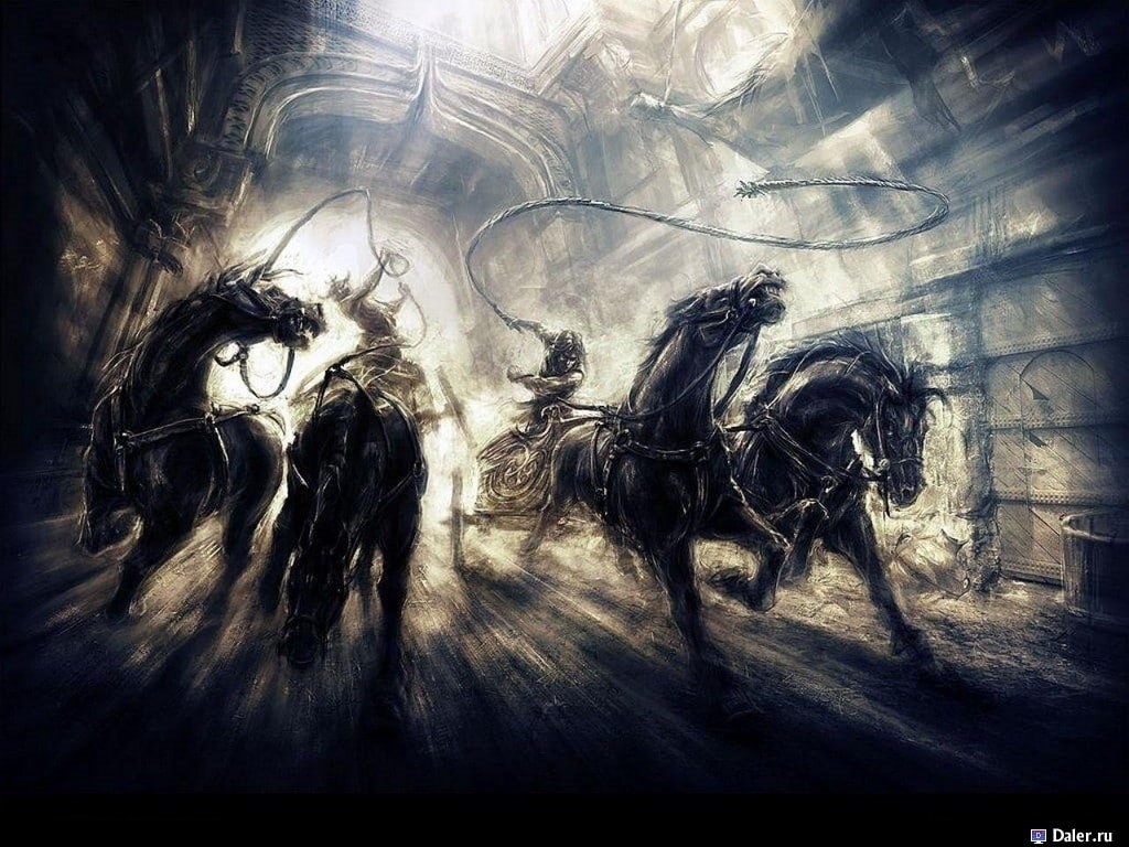 thrones, two, Abstract, horses, x, animals, fantasy, art, hd, 480P, prince, persia, dark, HD Wallpaper