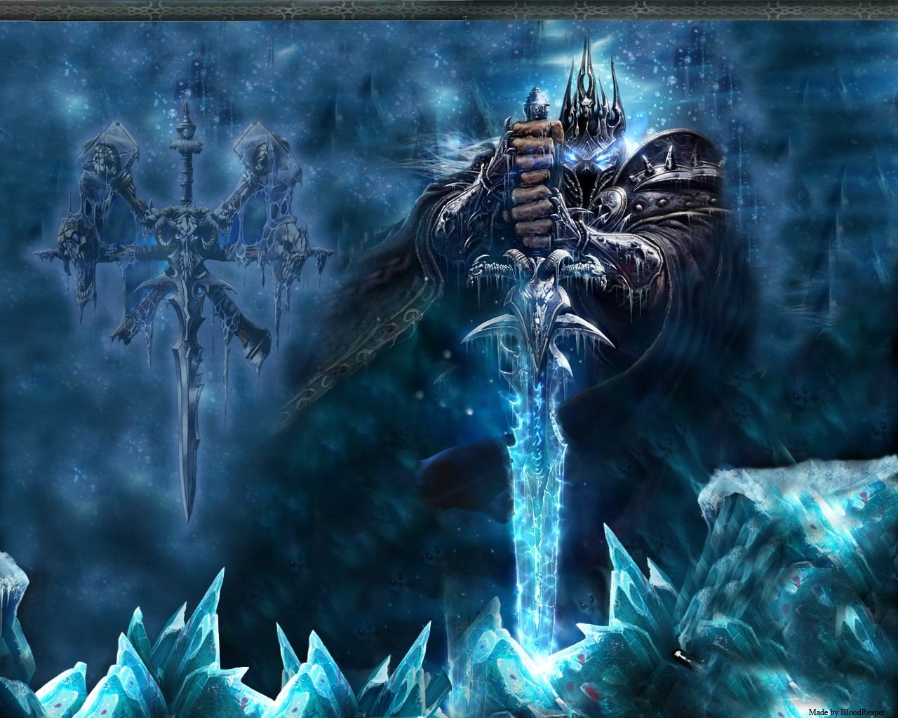 video, 720P, art, arthas, hd, world of warcraft, x, games, warcraft, world, frozen, lich, king, HD Wallpaper