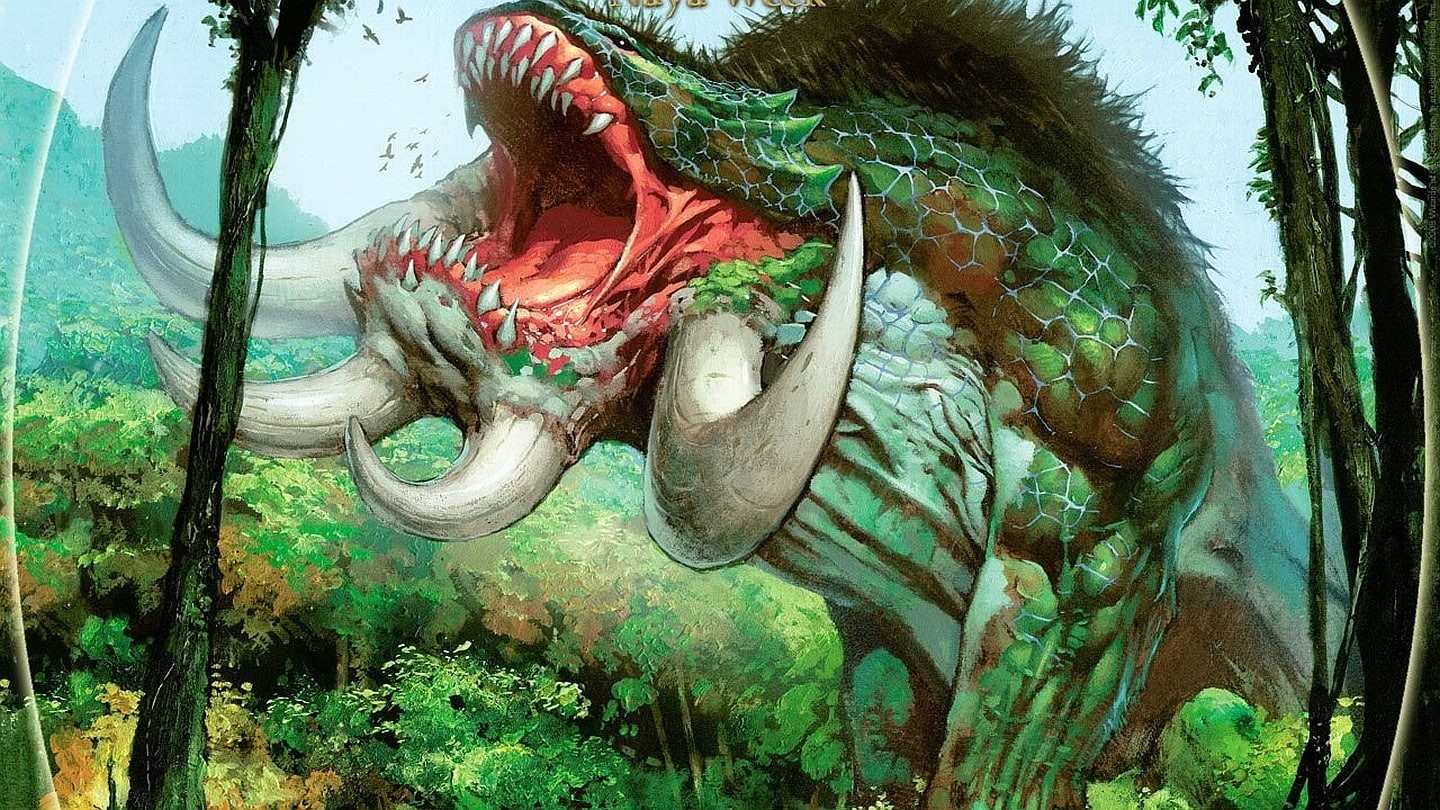 Magic: The Gathering, creature, fantasy art, horns, 720P, teeth, HD Wallpaper