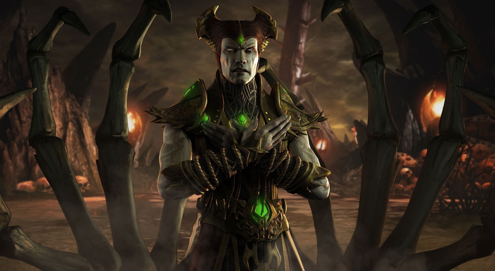 Shinnok, burning, representation, creativity, belief, human representation, fire, heat - temperature, 1080P, place of worship, art and craft, indoors, HD Wallpaper