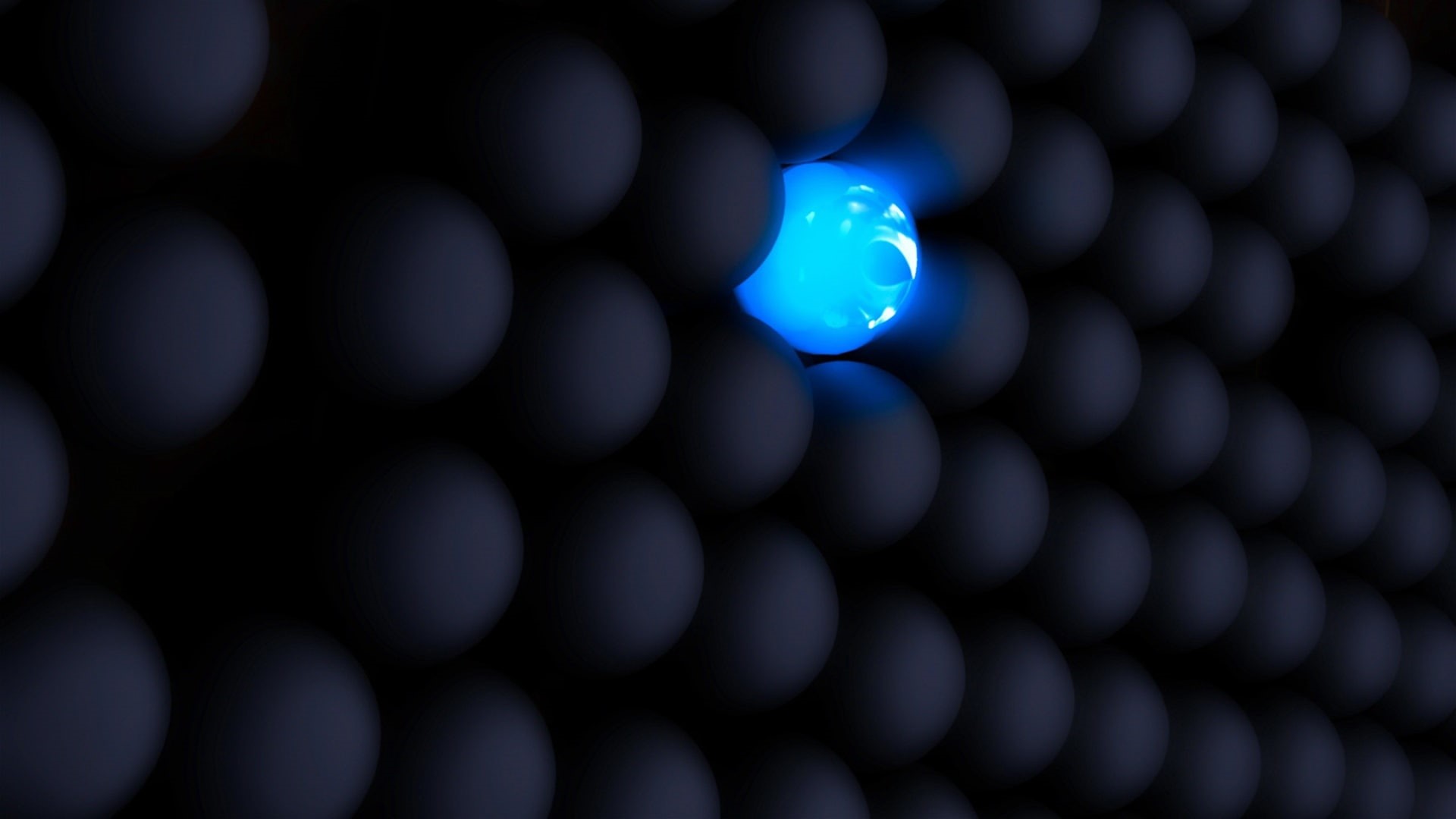sphere, blue sphere, blue, glowing, 3d, d, 1080P, HD Wallpaper