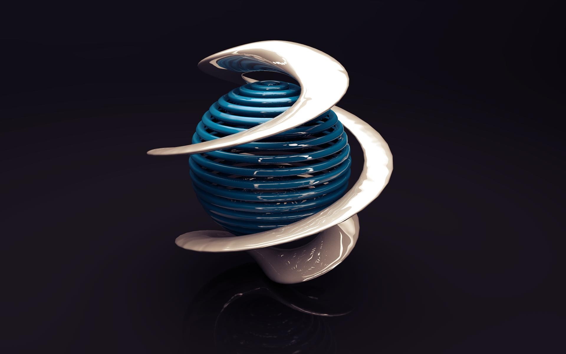 1080P, sphere, 3d, spiral, d, HD Wallpaper