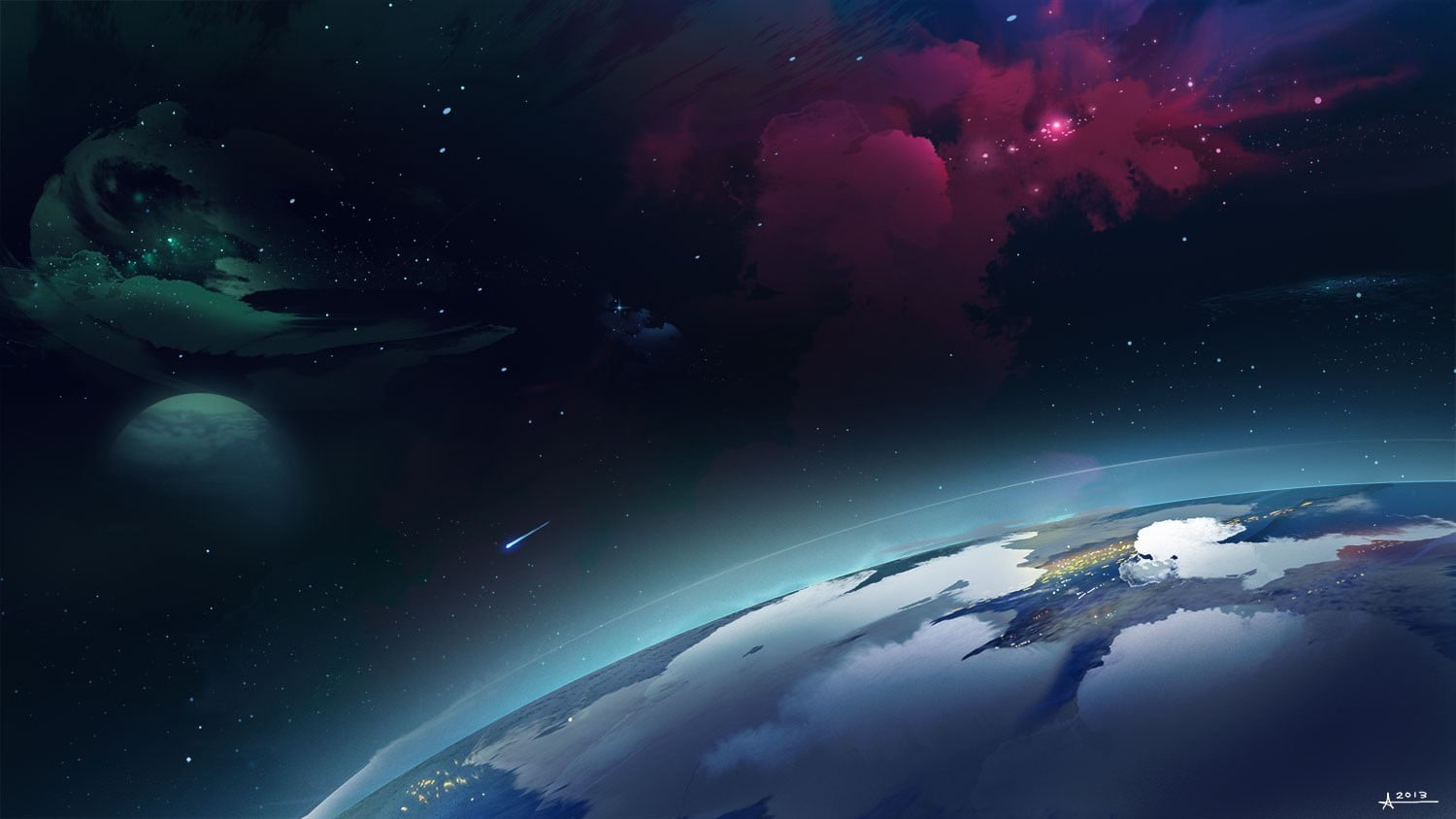 planet, illuminated, artwork, technology, space art, planet - space, no people, digital composite, beauty in nature, nature, globe - man made object, satellite view, HD Wallpaper