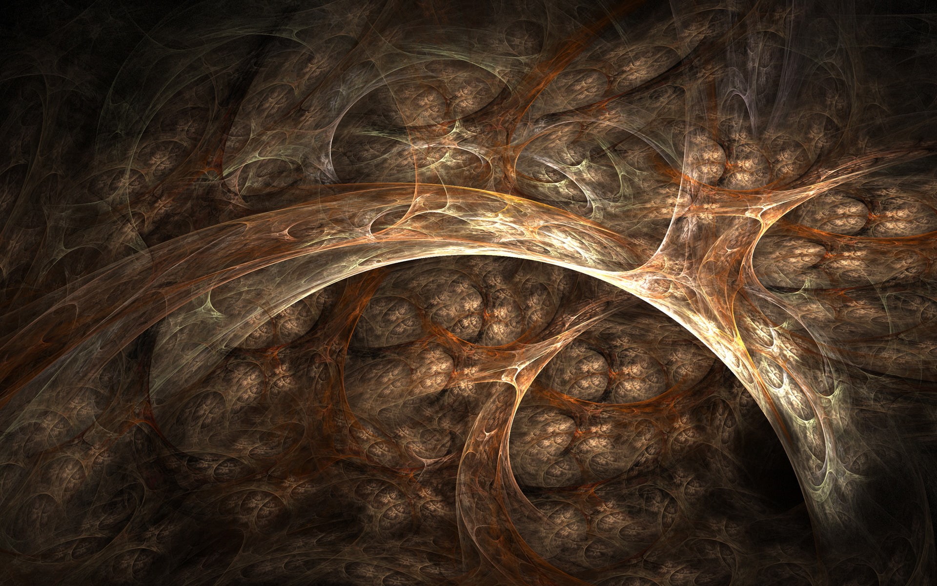 chaos, brown, 1080P, apophysis, cave, abstract, digitalart, HD Wallpaper