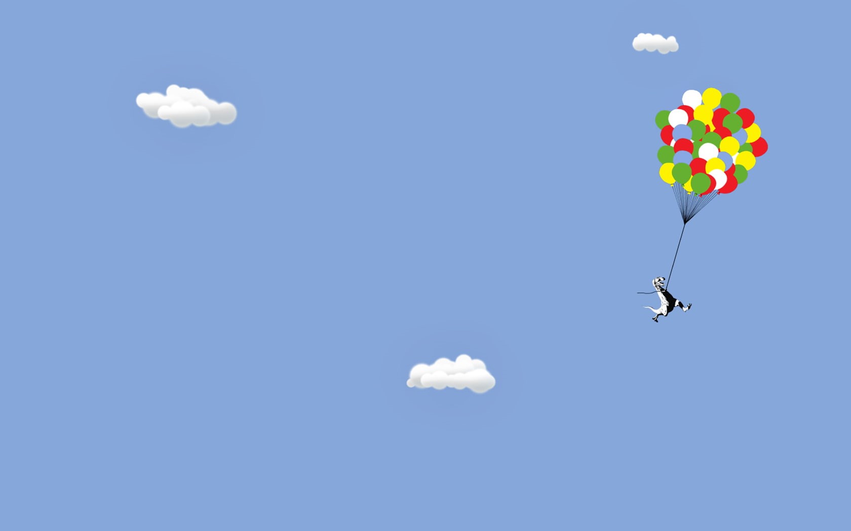 motion, mid-air, adventure, outdoors, flying, sunlight, copy space, nature, minimalism, 720P, sunny, clouds, T-Rex, no people, balloon, low angle view, HD Wallpaper