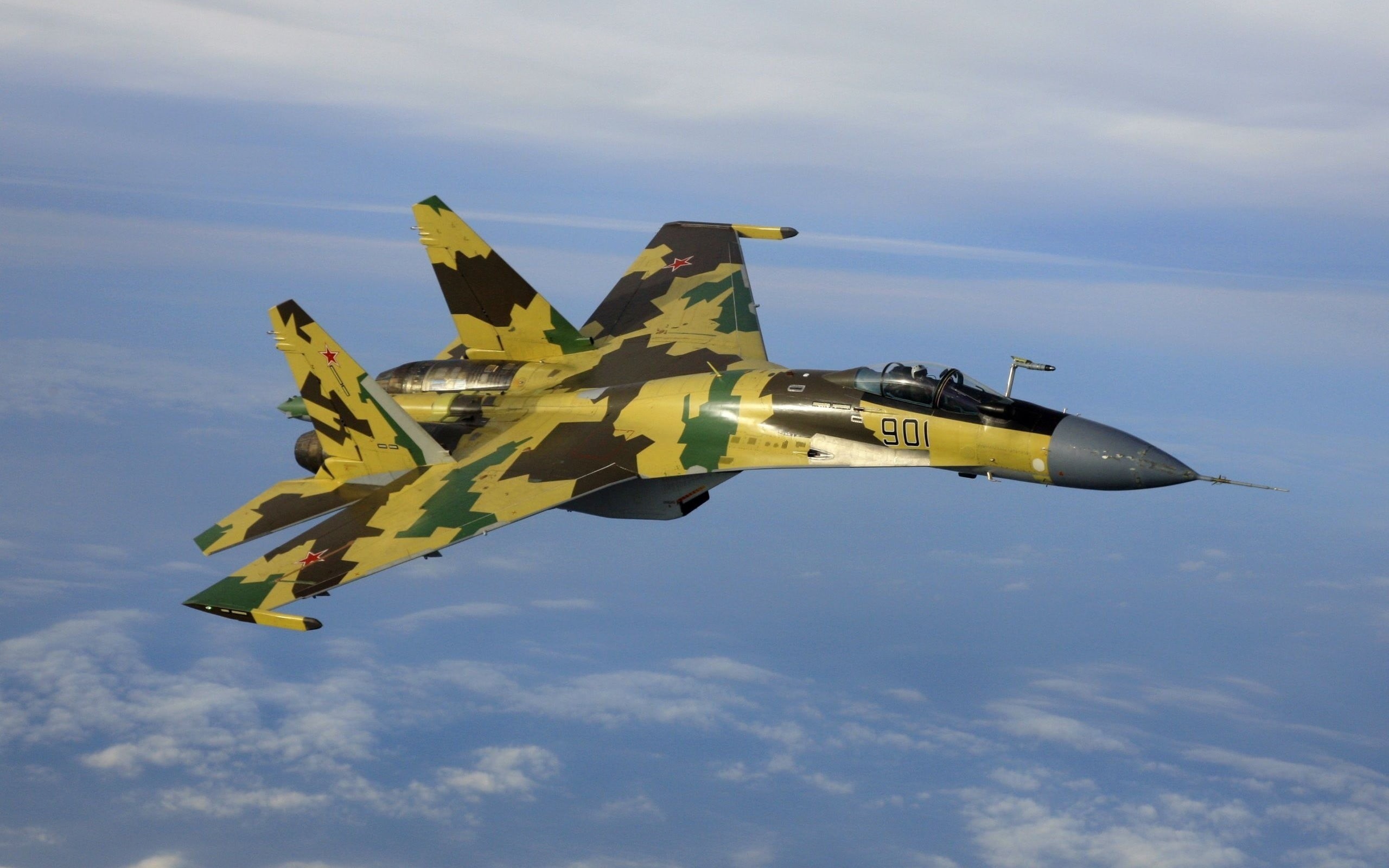 plane, jets, air vehicle, Sukhoi Su-35, no people, airplane, air force, mode of transportation, 2K, nature, outdoors, aerobatics, cloud - sky, green, day, HD Wallpaper