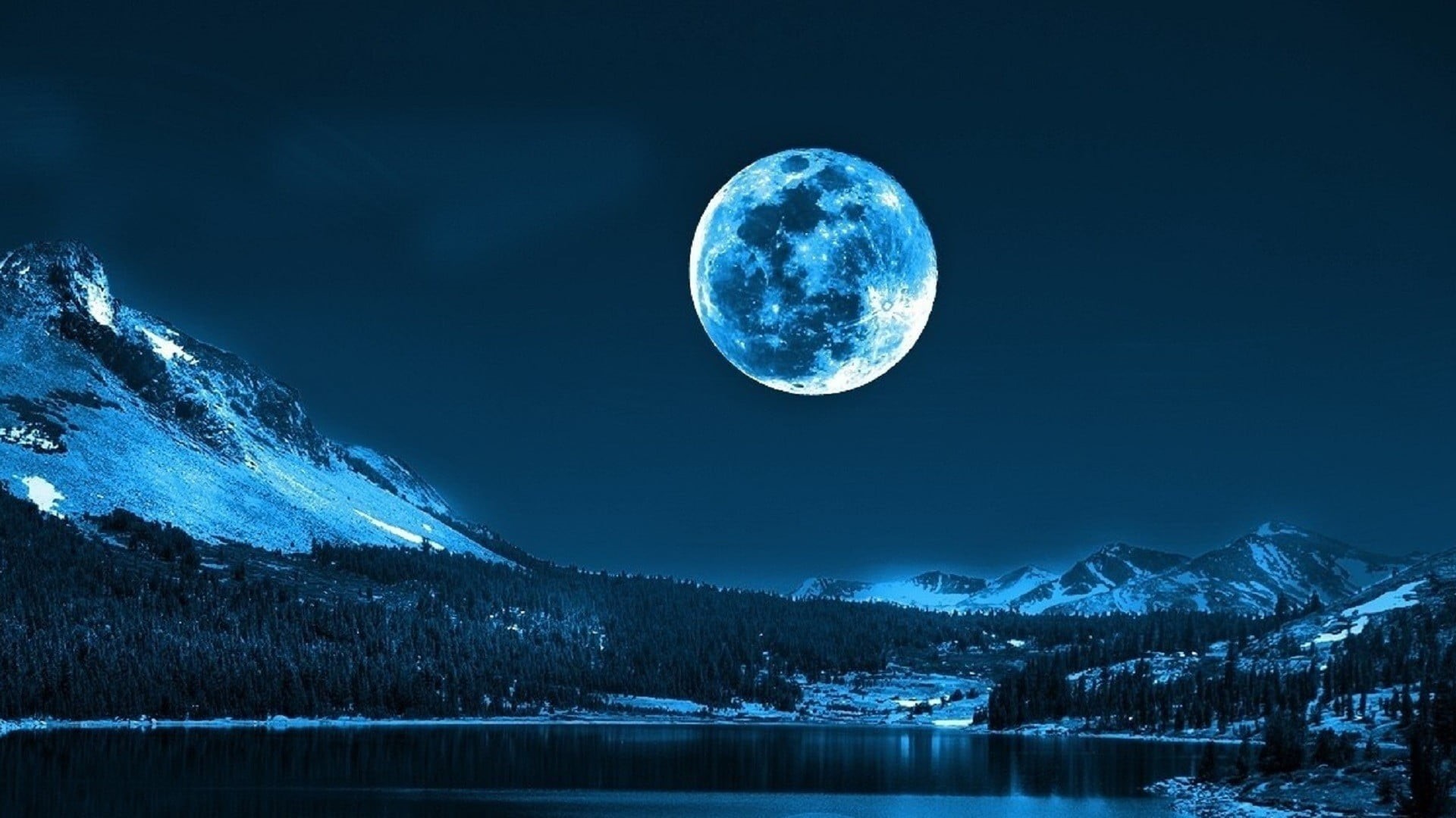 beauty in nature, no people, space, mountain range, snowcapped mountain, nature, full moon, mountain, tree, fullmoon, night, near, environment, moonlight, HD Wallpaper
