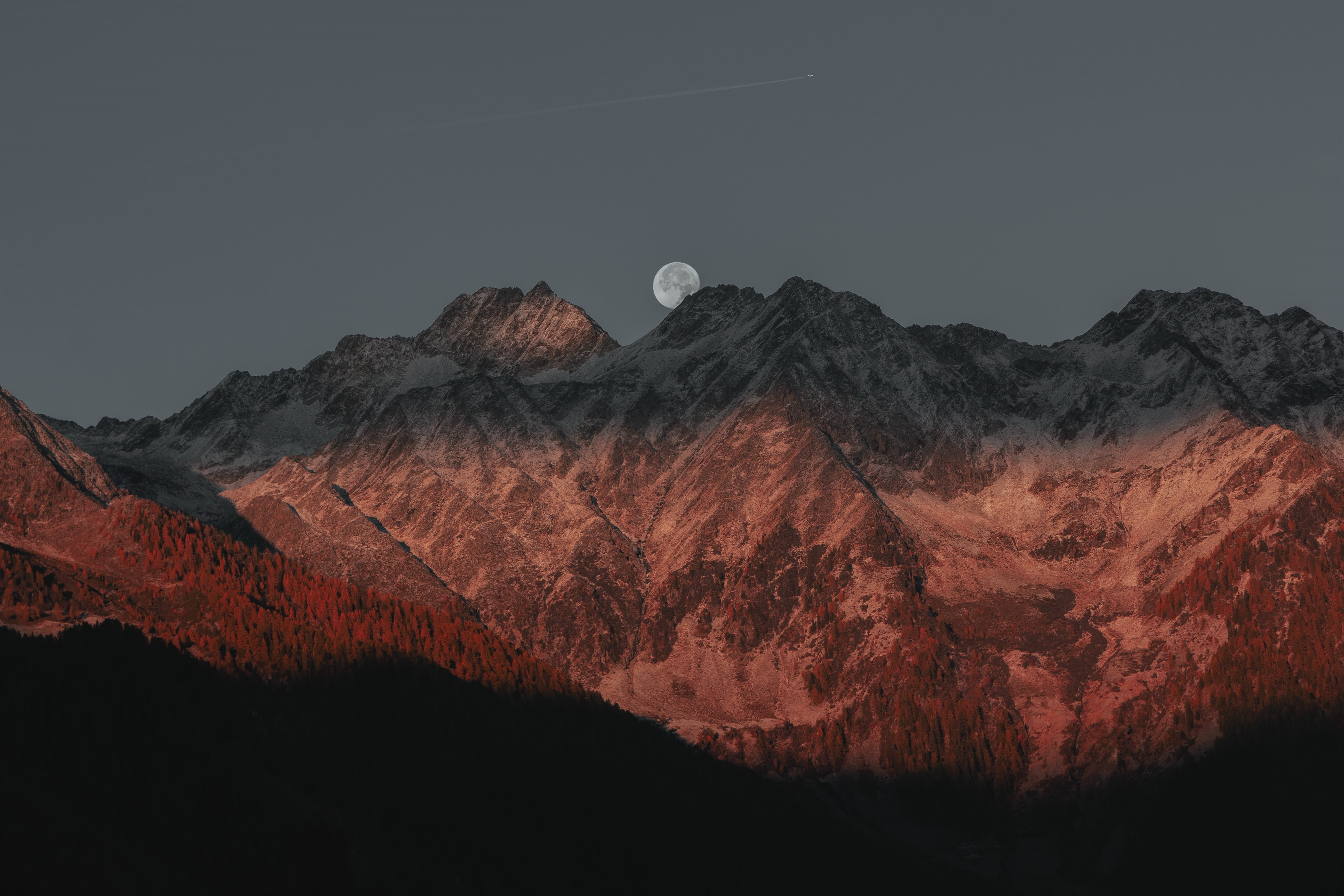 scenics - nature, night, mountain peak, planetary moon, high, eroded, summit, moon, astronomy, formation, beauty in nature, space, landscape, mountains, HD Wallpaper