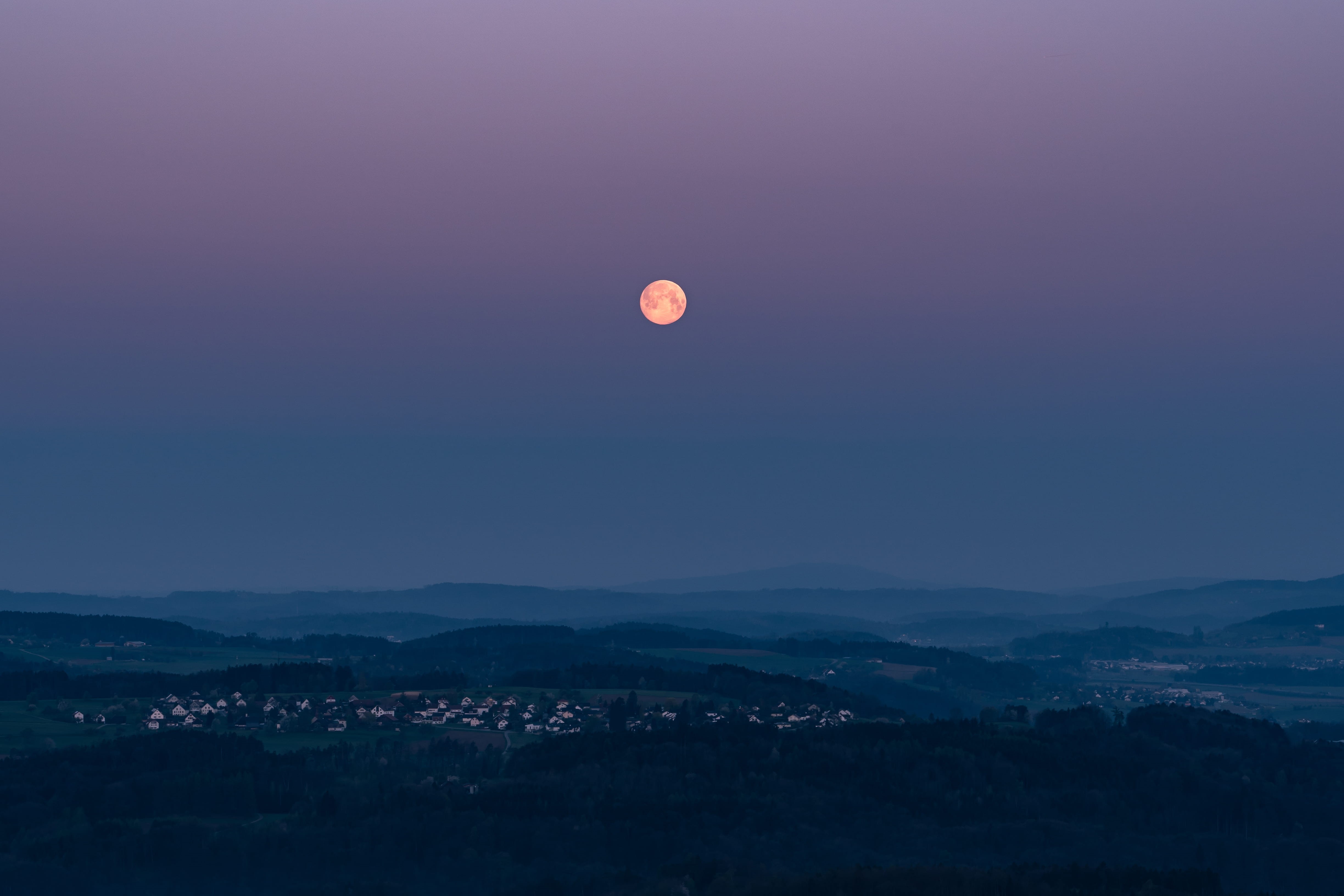 night, mountain range, viewpoint, moon, astro, building exterior, environment, nature, 4K, fullmoon, no people, astronomy, outdoors, space, tranquil scene, HD Wallpaper
