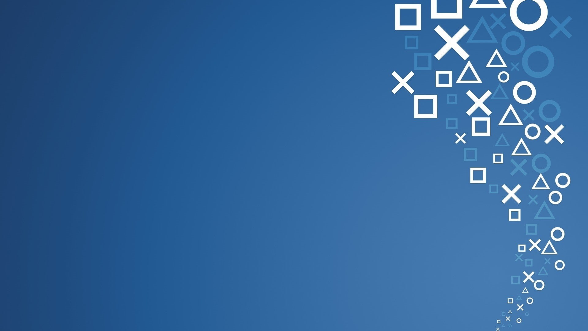 x, Video Games, minimalistic, playstation, art, Blue, video, hd, 1080P, sony, symbol, games, console, HD Wallpaper