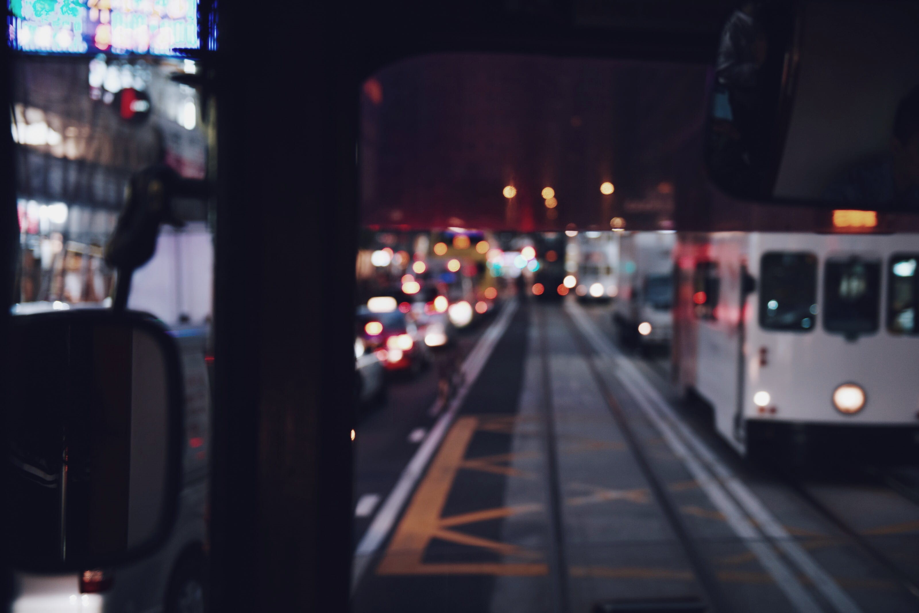 architecture, platform, bokeh, city, car, rail transportation, illuminated, land vehicle, light, cityscape, city life, hongkong, vehicle interior, photgraphy, HD Wallpaper