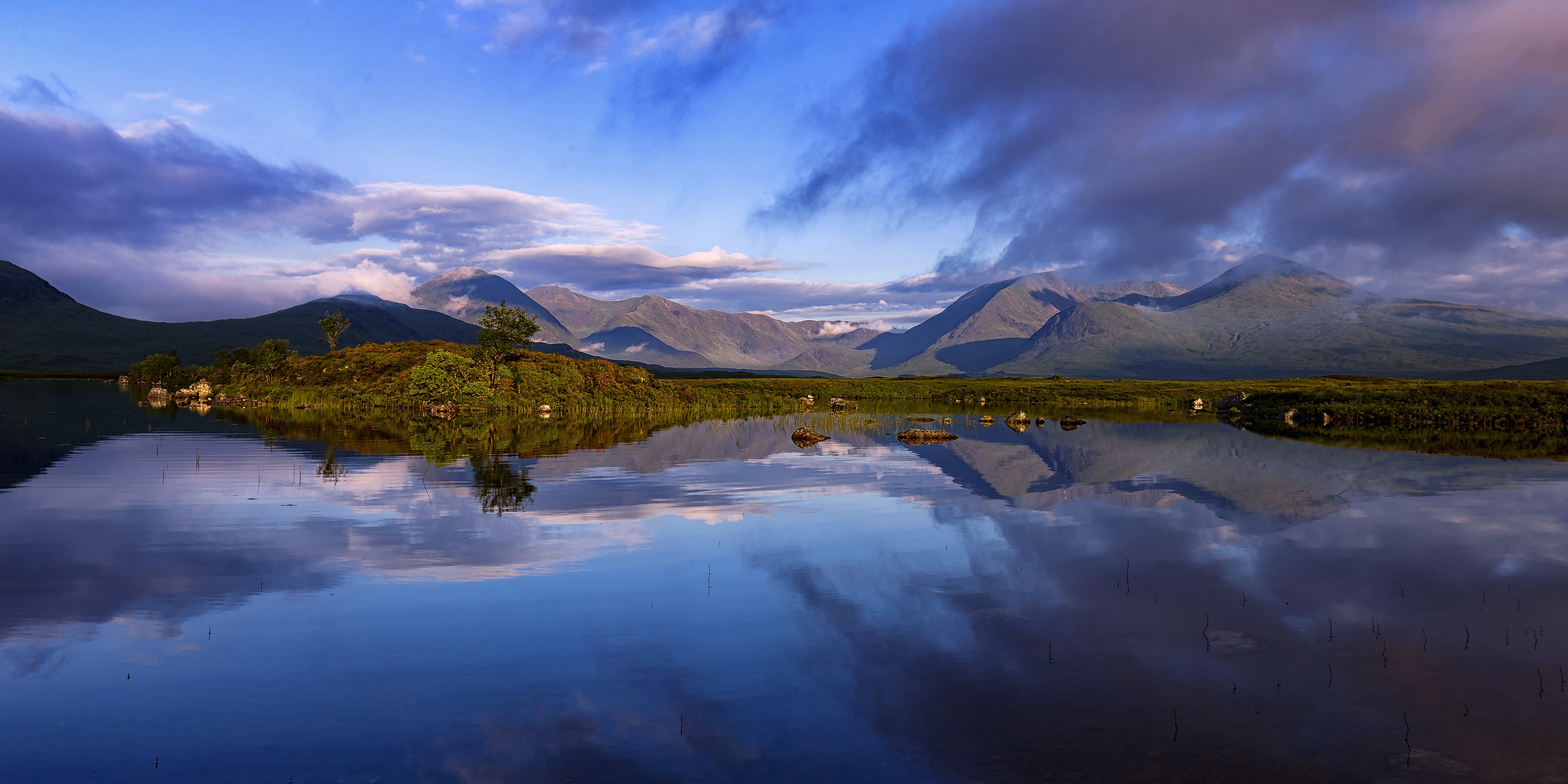 Lochan, lake, beauty In Nature, body, body of water, 5K, mountain, Black Mount, outdoors, mountain range, reflection, Mountains, Rannoch Moor, Scotland, HD Wallpaper