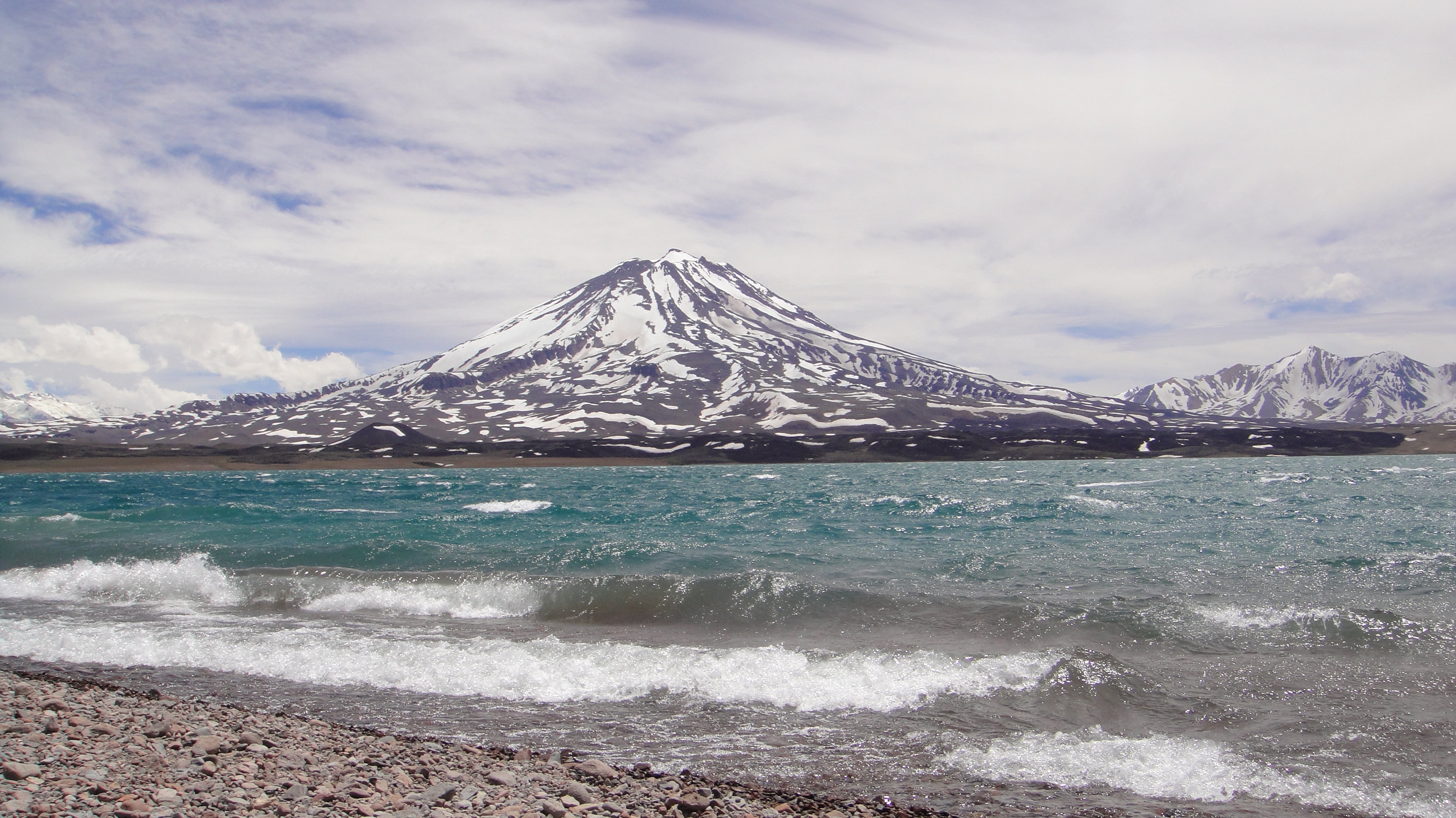 landscape, cloud - sky, sky, body, volcano, cold temperature, mt Fuji, mountain Peak, volcan maipo, scenics, near, ice, tranquil scene, mountain, mendoza, HD Wallpaper
