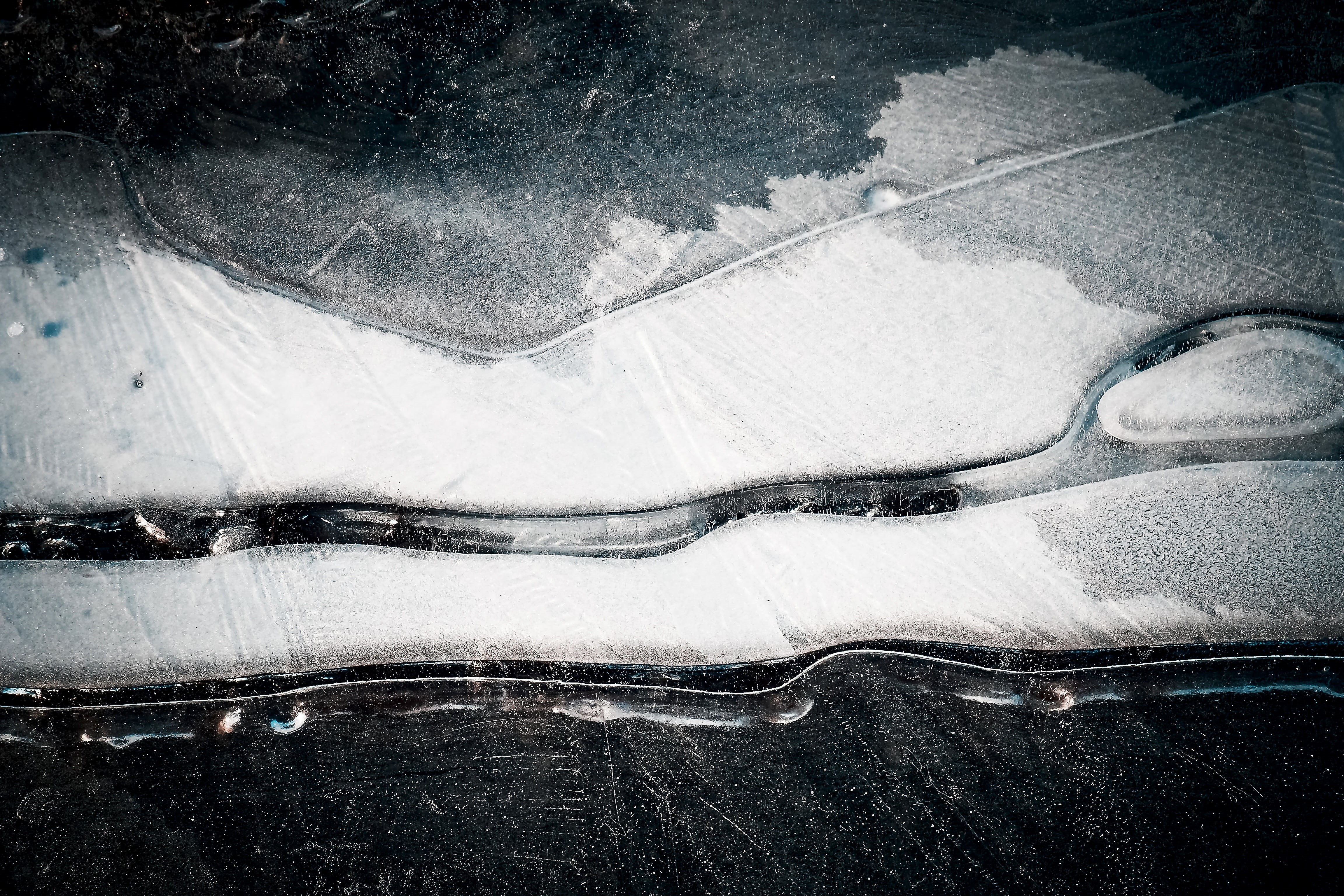 lines, mode of transportation, close-up, snow, cold temperature, water, transportation, frozen, mood, cold, fabric, ice, road, day, white color, structure, HD Wallpaper