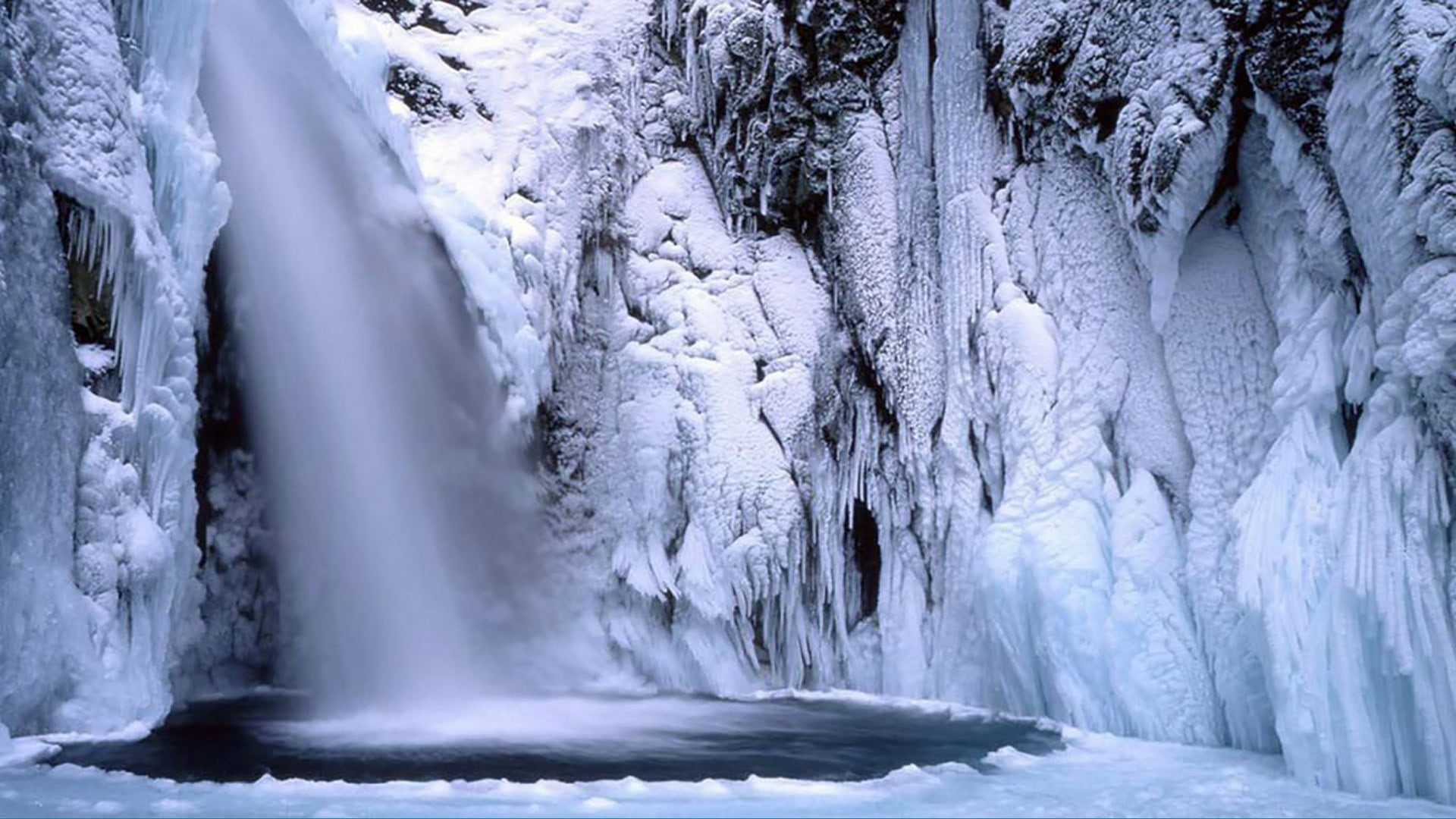 landscape, waterfall, chill, water, clear, icicle, frost, no people, day, natural, ice, environment, outdoors, flowing water, icy, winter, nature, 1080P, HD Wallpaper