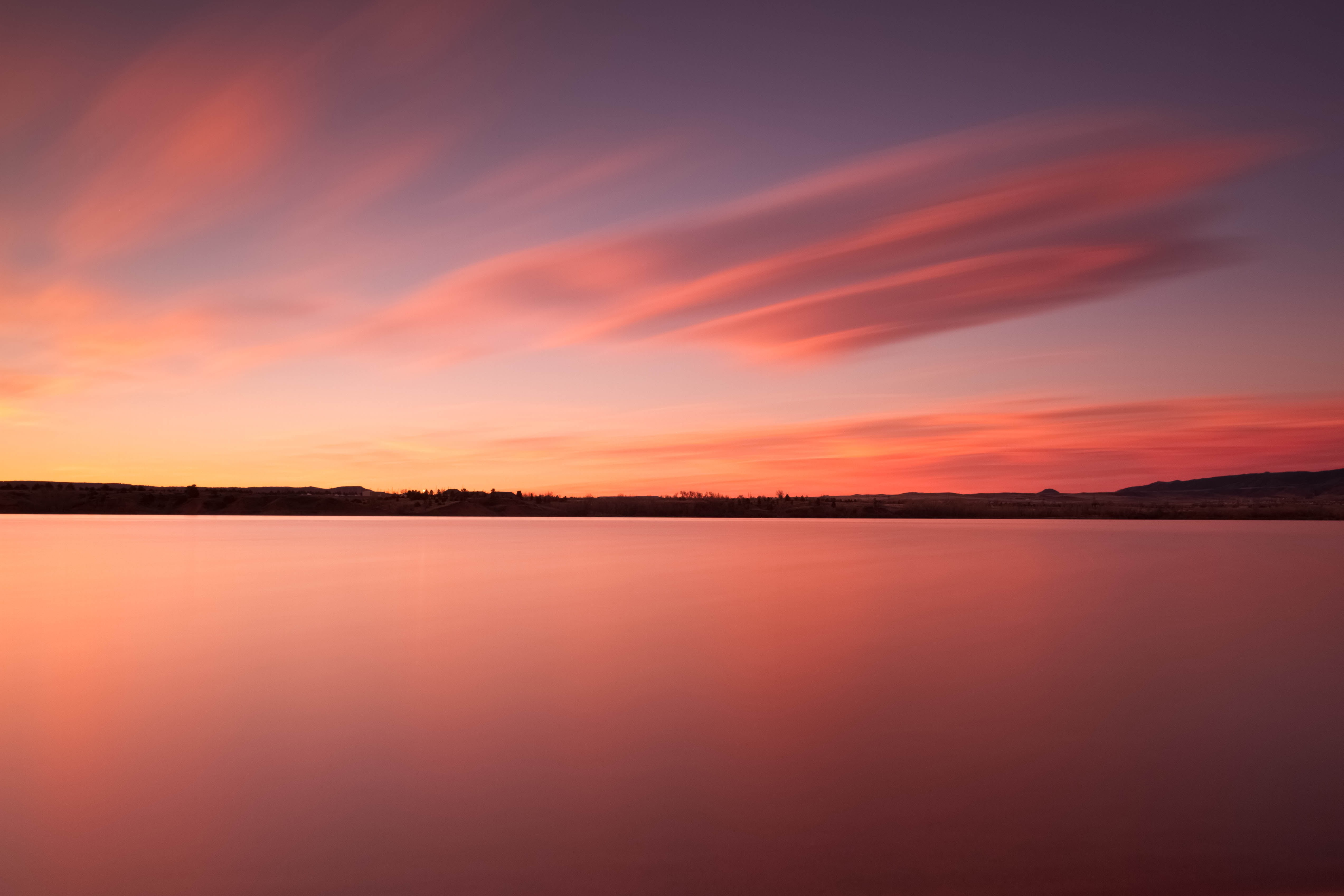 sunset, Chatfield, orange Color, sky, water, dusk, landscape, Colorado, horizon, sun, clouds, beauty In Nature, over the horizon, nature, scenics, reflections, HD Wallpaper