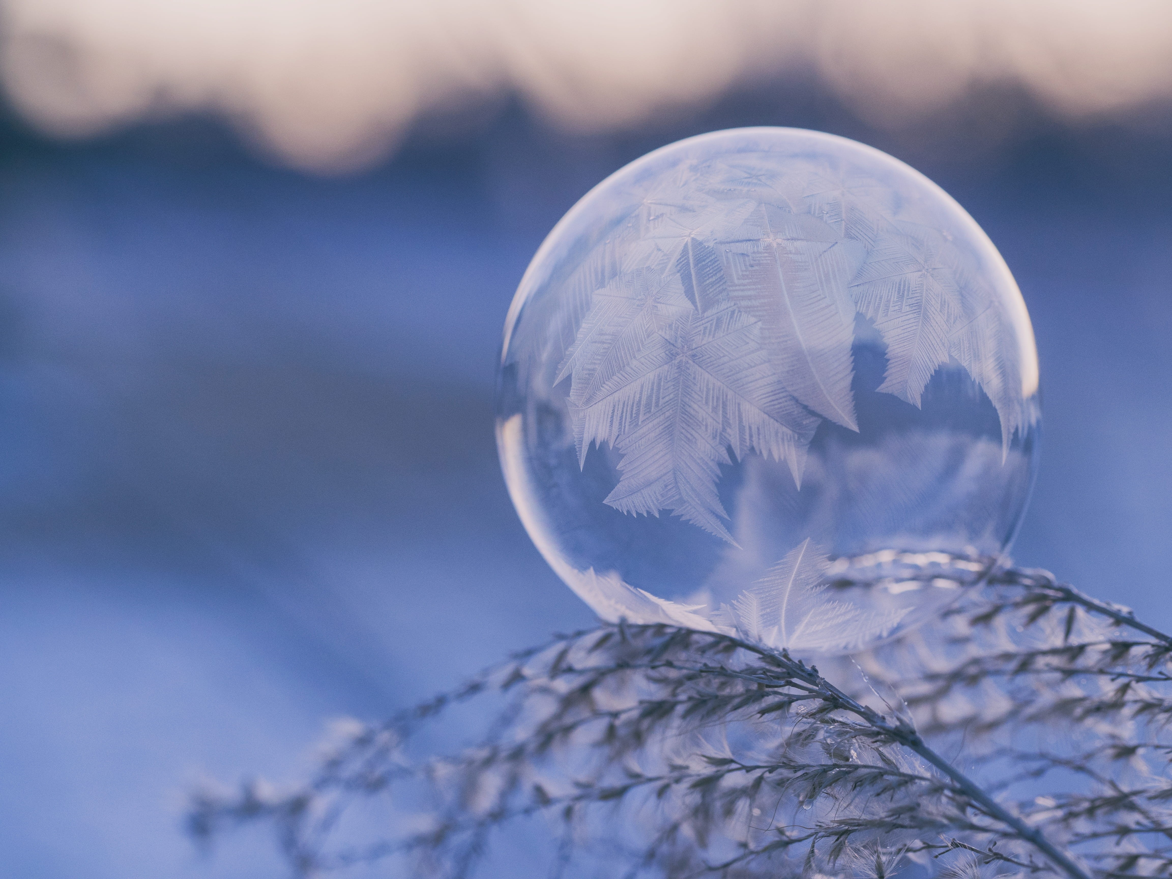 sky, nature, crystal, selective focus, globe - man made object, planet - space, silver colored, ice, glass - material, reflection, focus, close-up, cloud - sky, HD Wallpaper