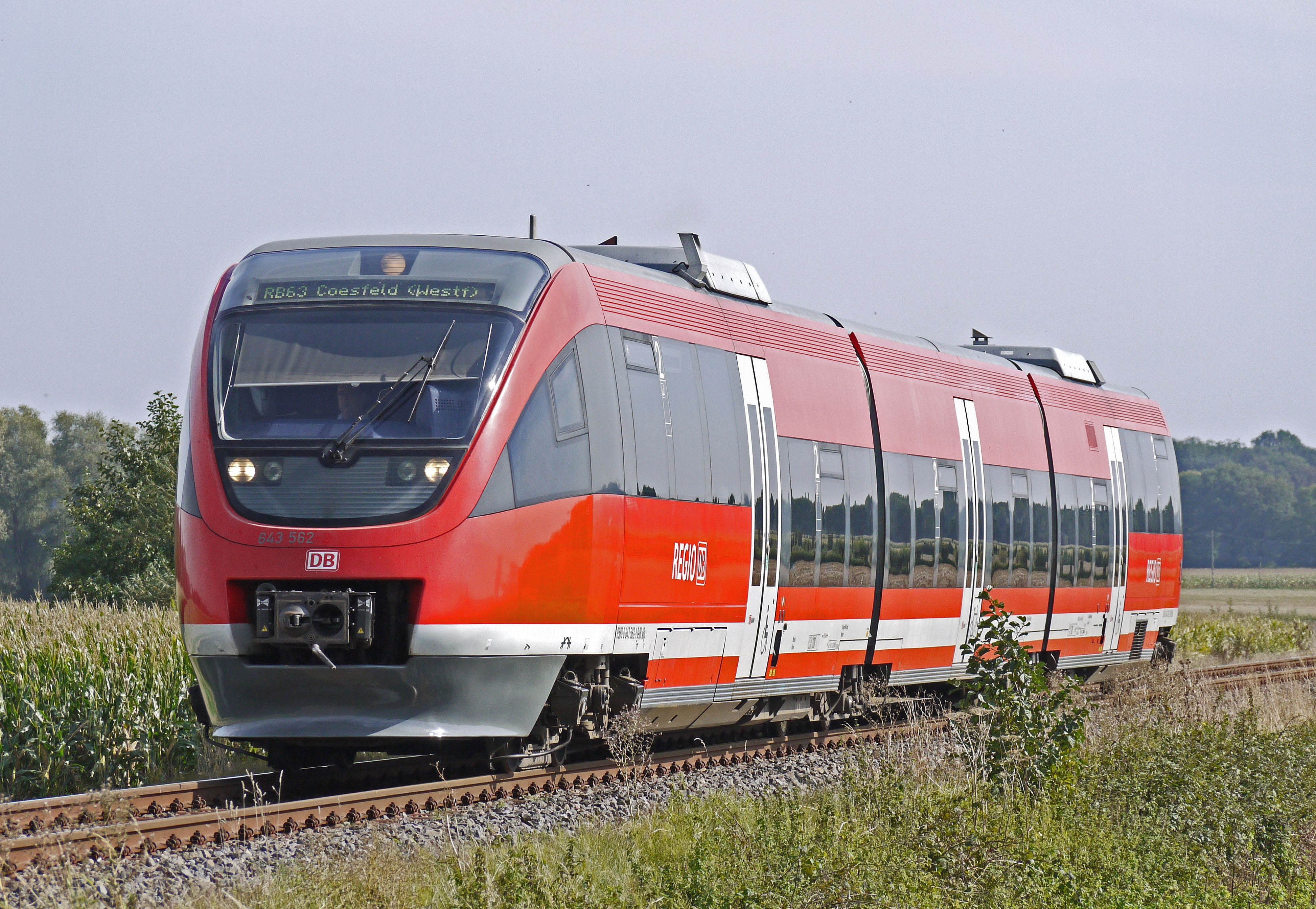 railroad Track, stationary, mode of Transport, diesel, br643, dbag, nature, top light, 4K, branch line, public transportation, travel, db, station, diesel railcar, HD Wallpaper