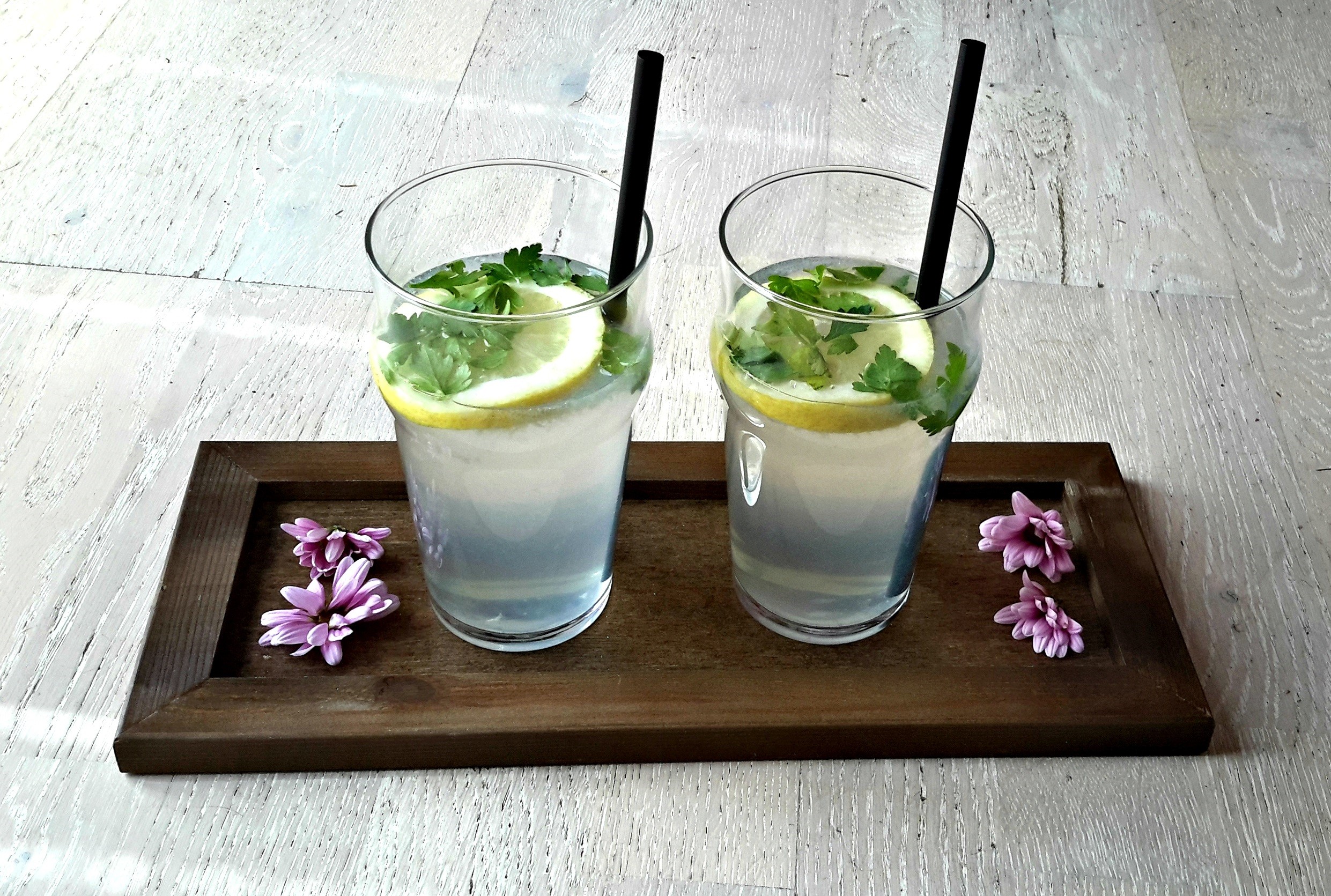 fruits, summer, mint leaf - culinary, lemonade, refreshing, diet, ingredient, 1080P, food, highball, mint, two, organic, wooden, flower, healthy, refreshment, HD Wallpaper
