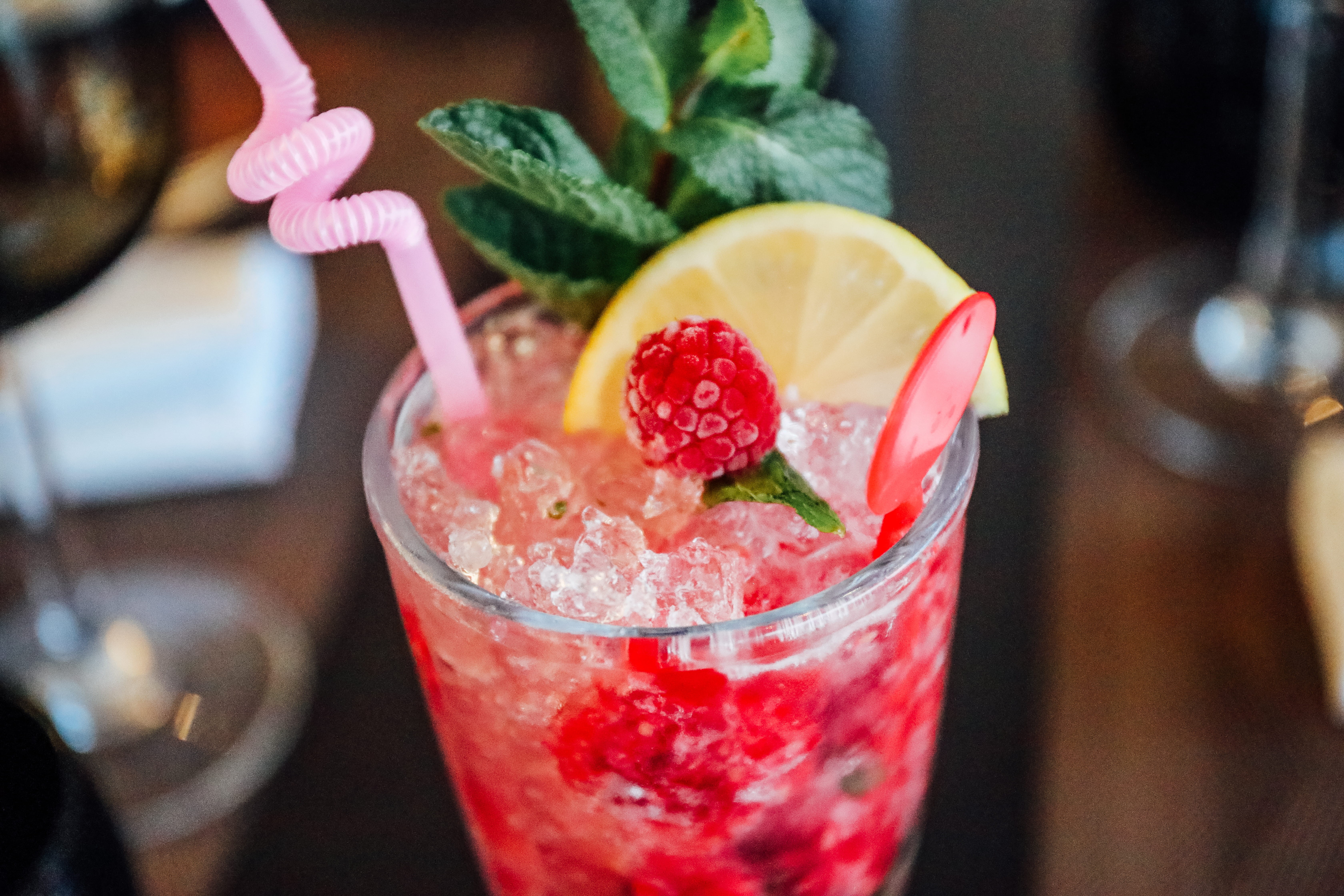 food and drink, delicious, lemon, red, cocktail, bar, cocktail glass, liquor, food, photography, juicy, leaf, cool, refreshment, freshness, glass, household equipment, HD Wallpaper
