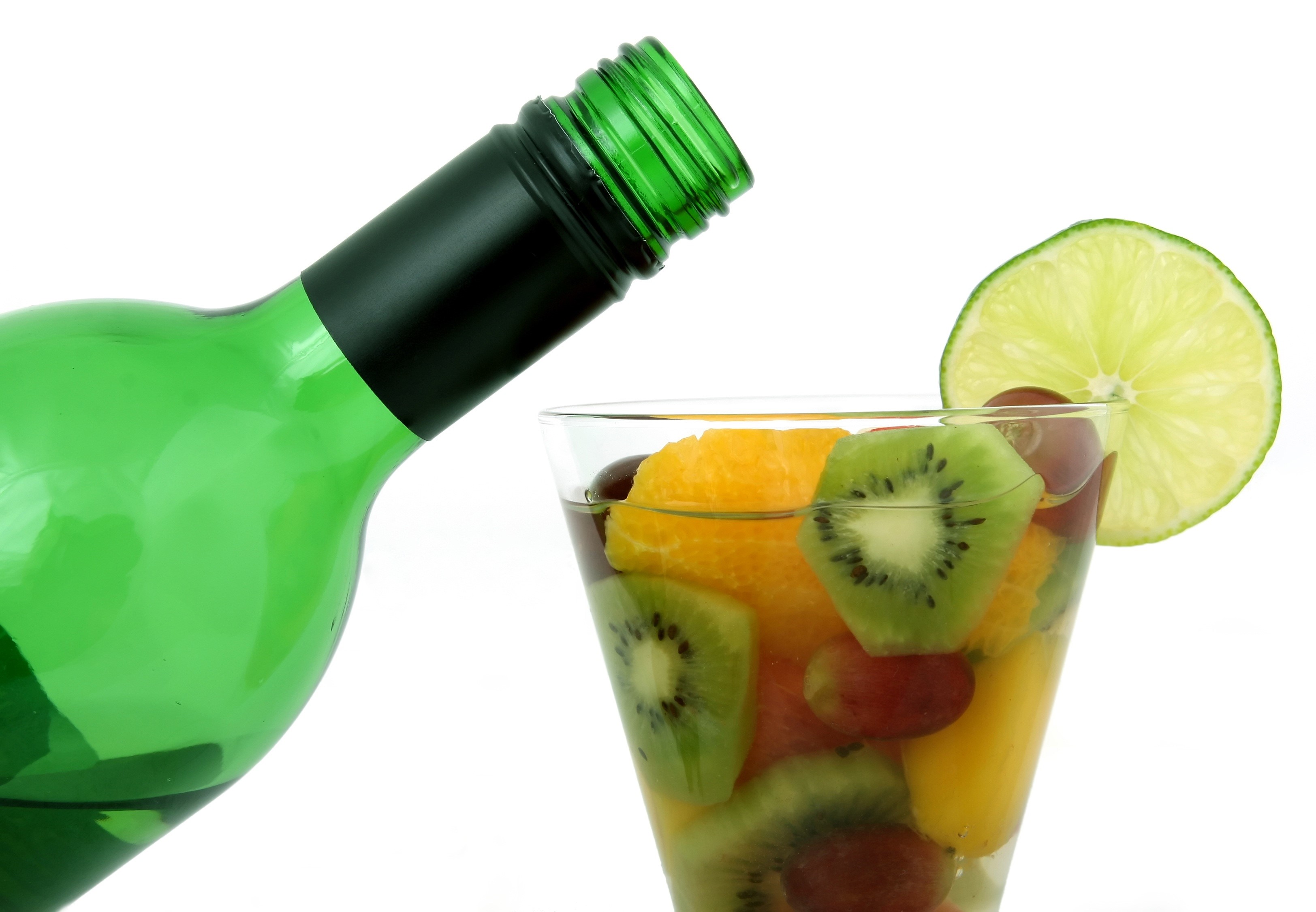 cocktail, nutrition, life, isolated, fresh, drinking glass, slice, bar, green color, colorful, bottle, restaurant, drink, indoors, macro, 2K, color, still life, HD Wallpaper