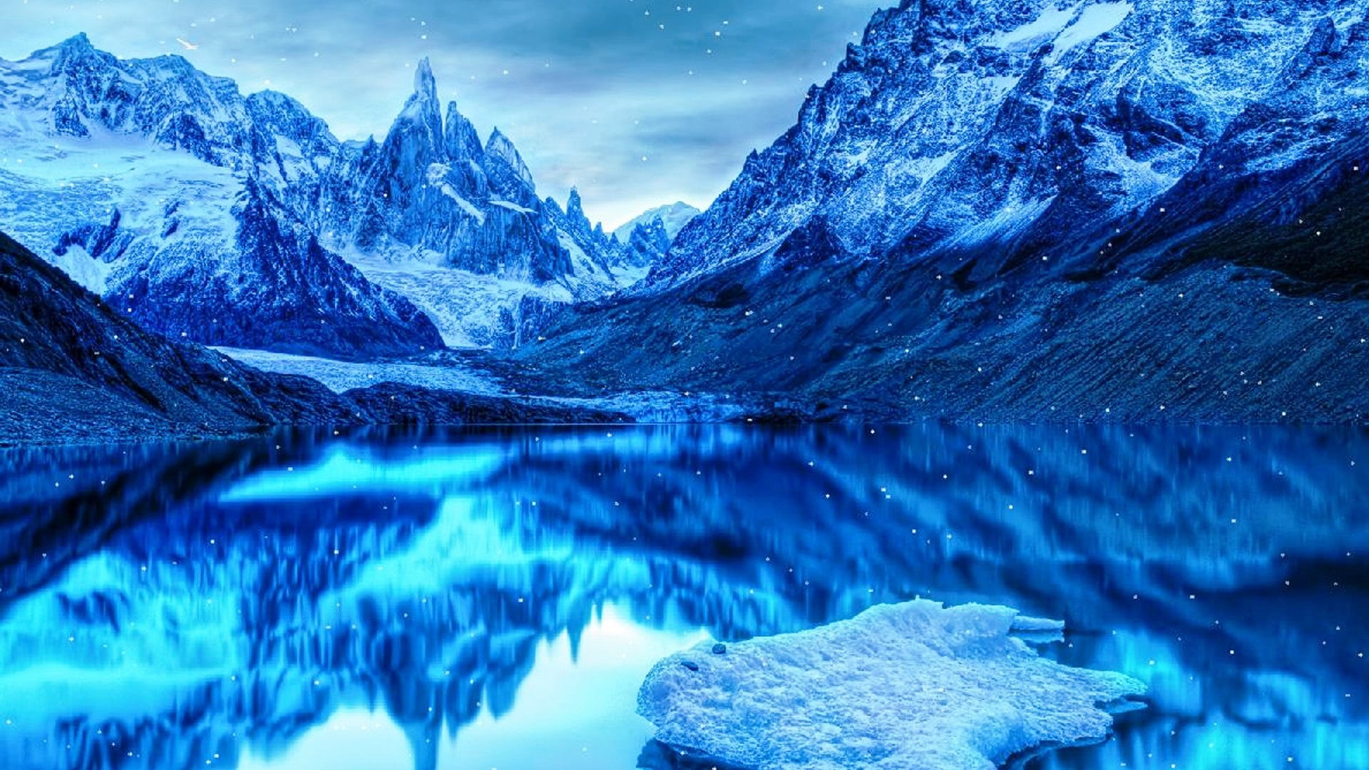 scenery, lake, azure, glacier, scenics - nature, water, blue, mountain, beauty in nature, environment, clouds, 1080P, mountain range, cloud, rock, park, HD Wallpaper