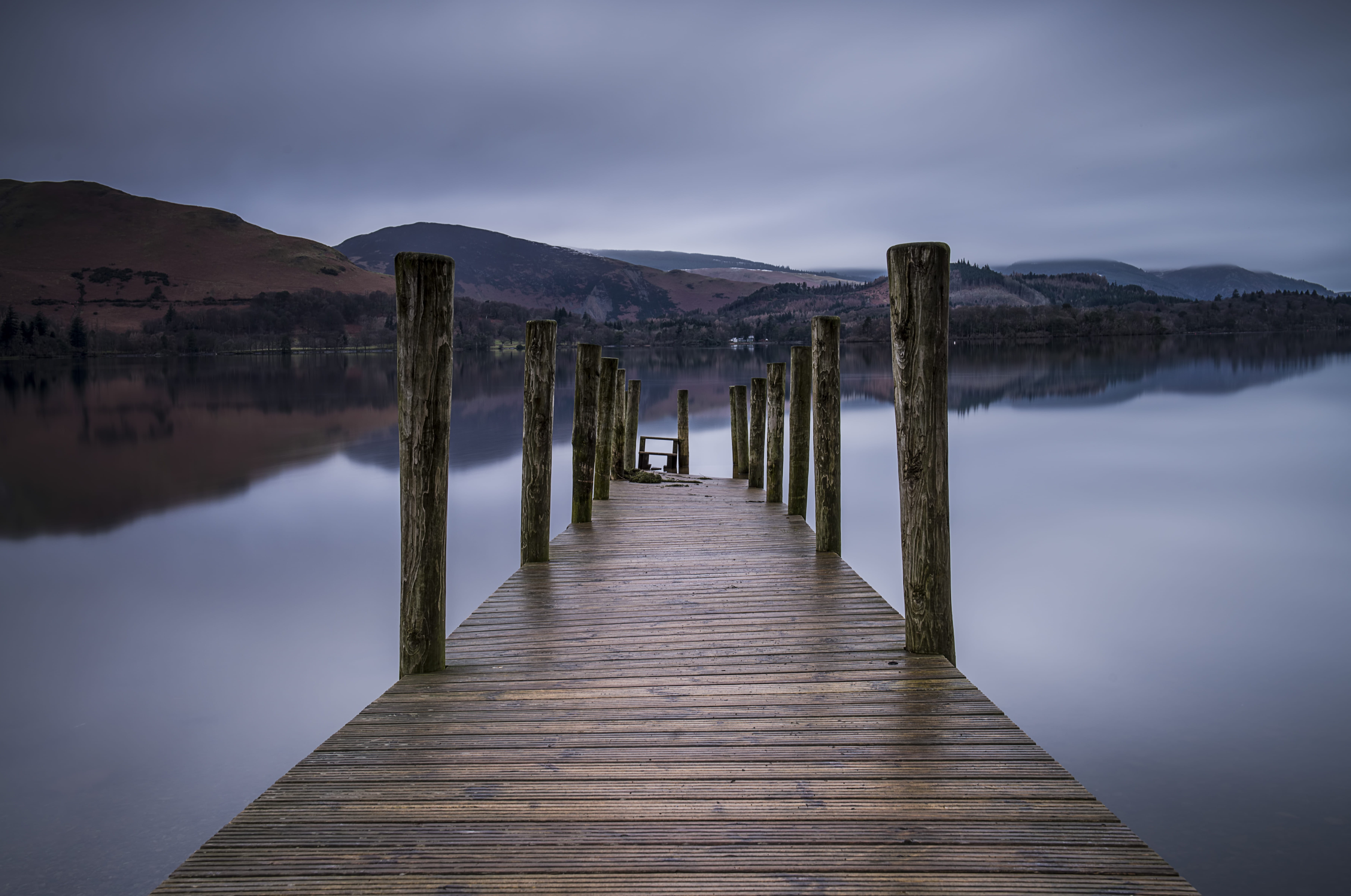 derwent reservoir, peaceful, dock, tranquil scene, lake, united kingdom, diminishing perspective, non-urban scene, scenics - nature, tranquility, no people, HD Wallpaper