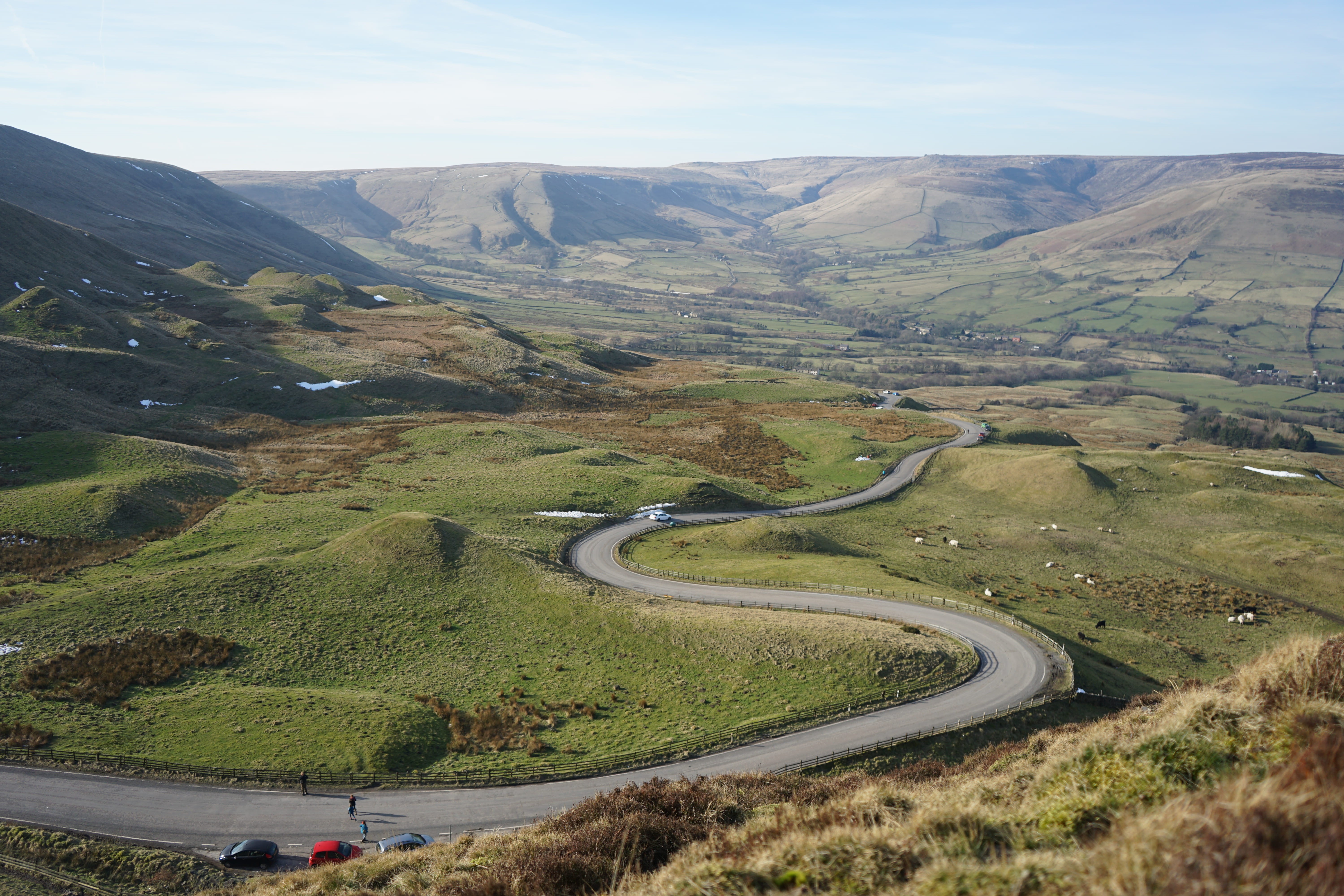 tranquil scene, nature, snow, idyllic, outdoors, green, travel, transportation, hills, mountain road, scenics - nature, peak district, environment, trek, HD Wallpaper