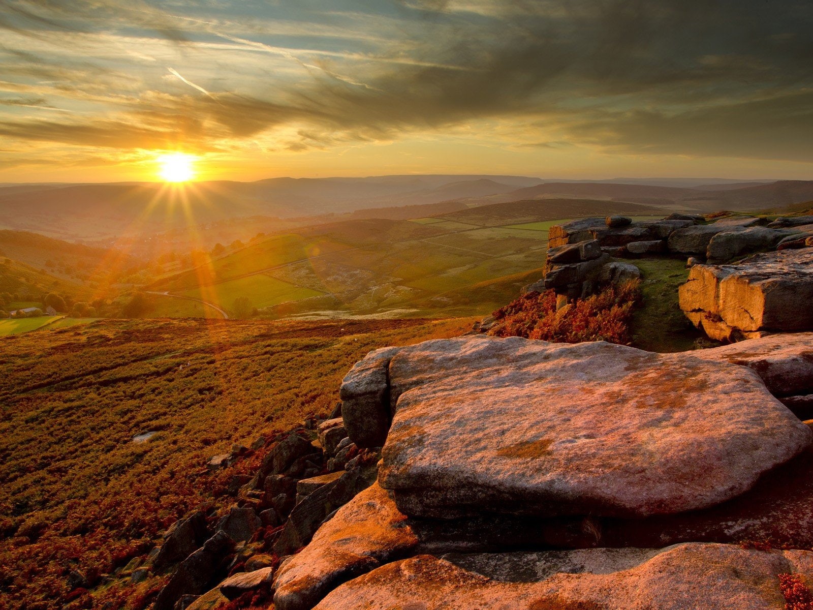 sunset, peak, 720P, park, england, national, district, HD Wallpaper
